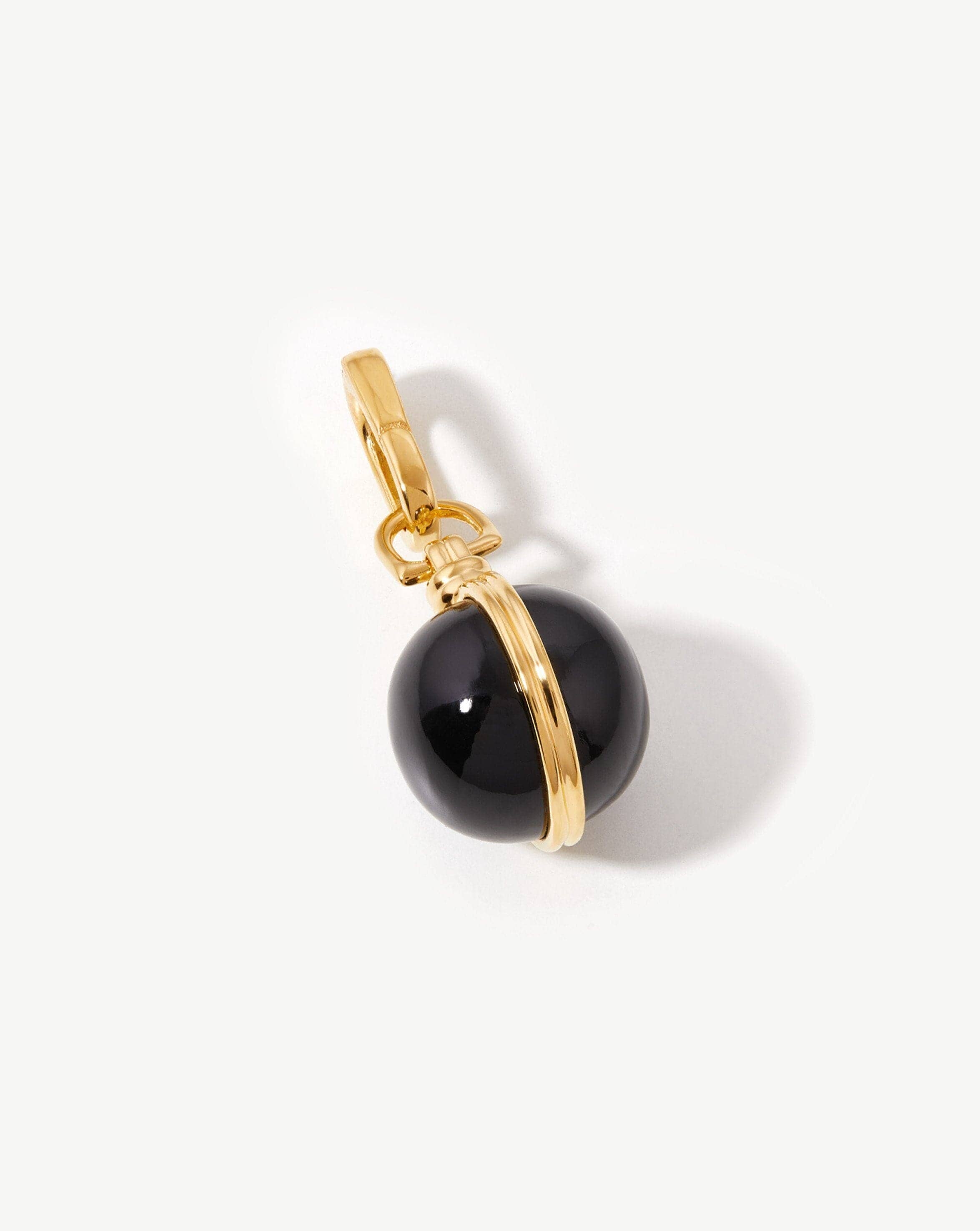 Gemstone Sphere Clip-On Pendant | 18ct Gold Plated, Black Onyx Charms & Pendants Missoma 