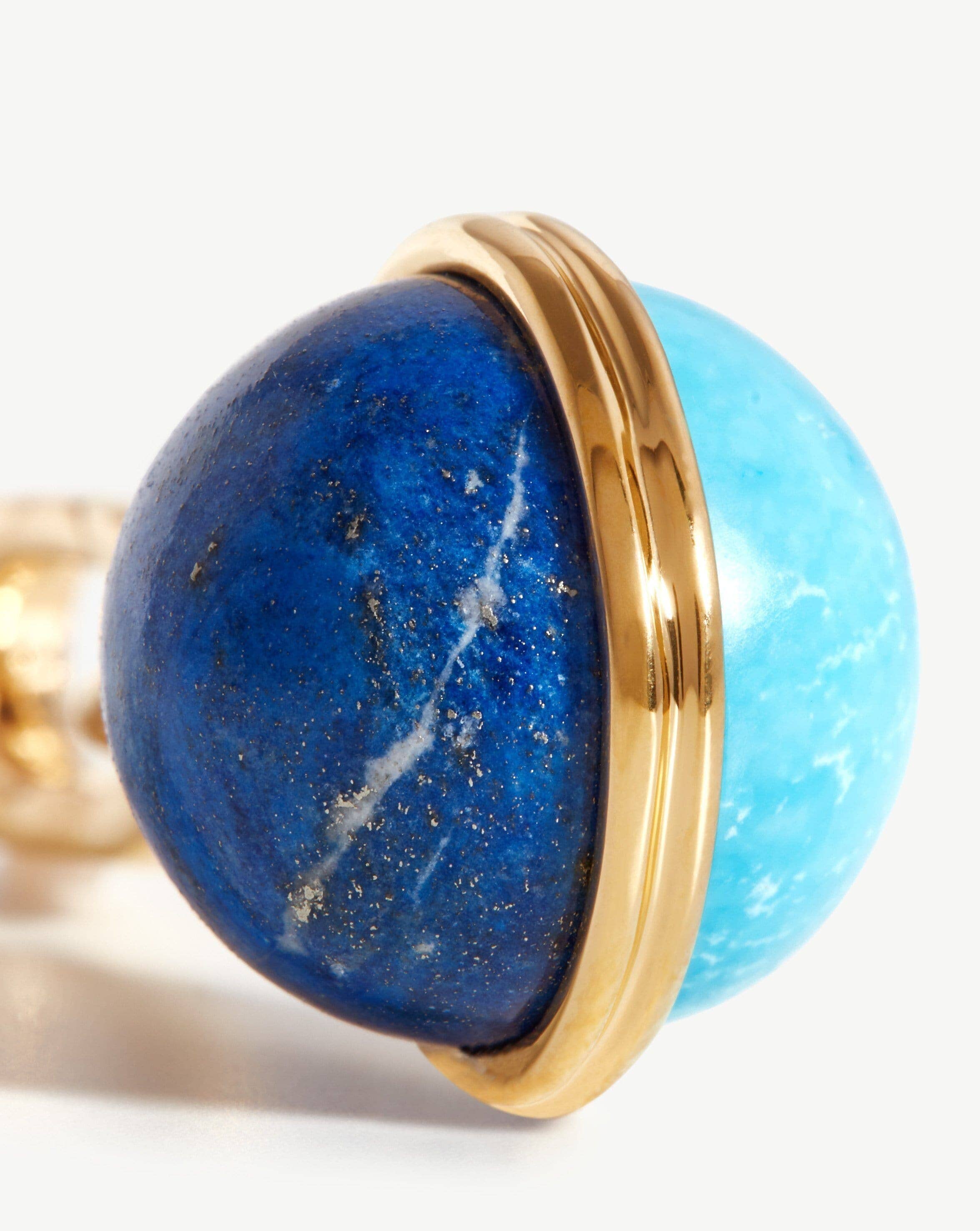 Gemstone Sphere Clip-On Pendant | 18ct Gold Plated/Lapis & Turquoise Charms & Pendants Missoma 
