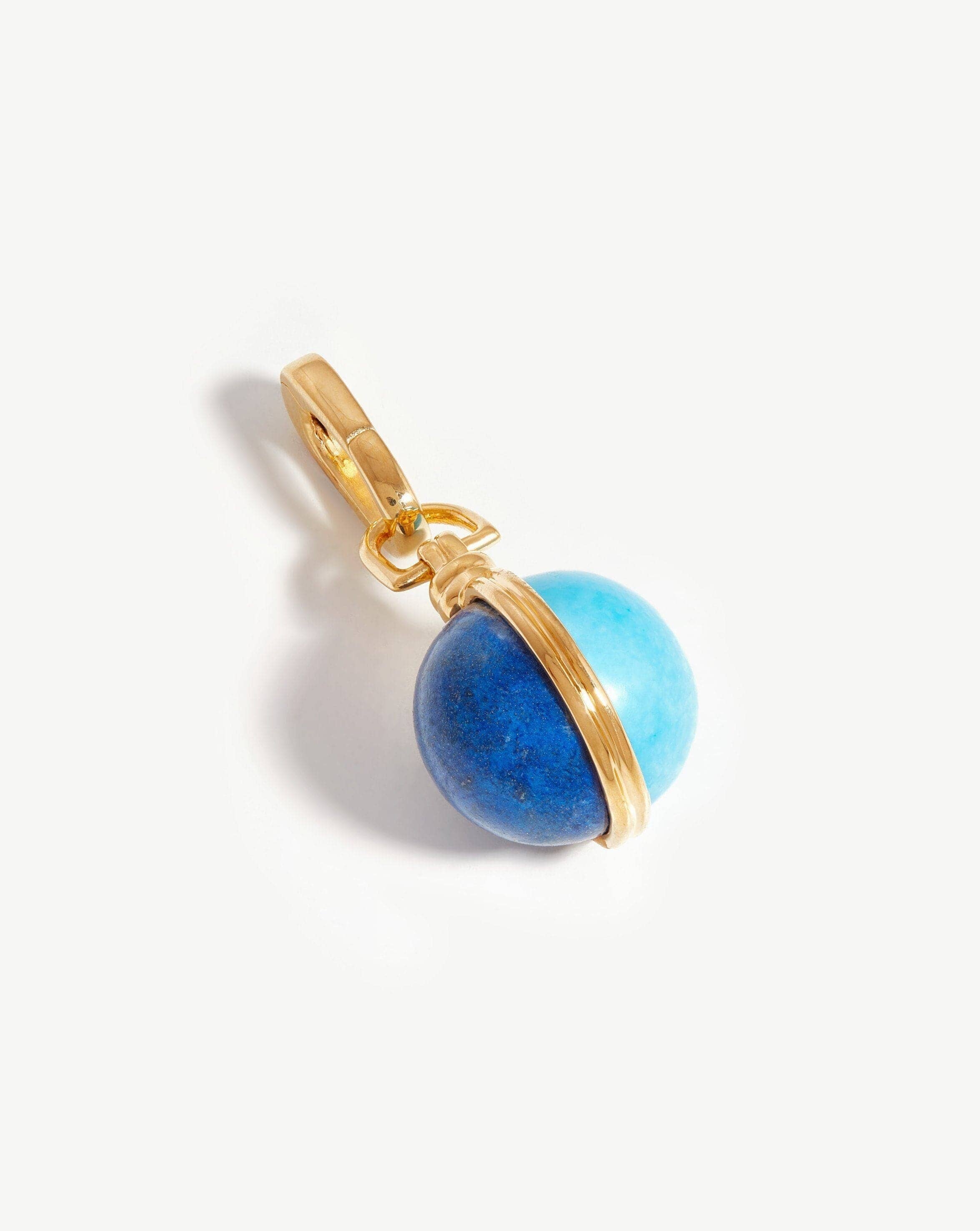 Gemstone Sphere Clip-On Pendant | 18ct Gold Plated/Lapis & Turquoise Charms & Pendants Missoma 