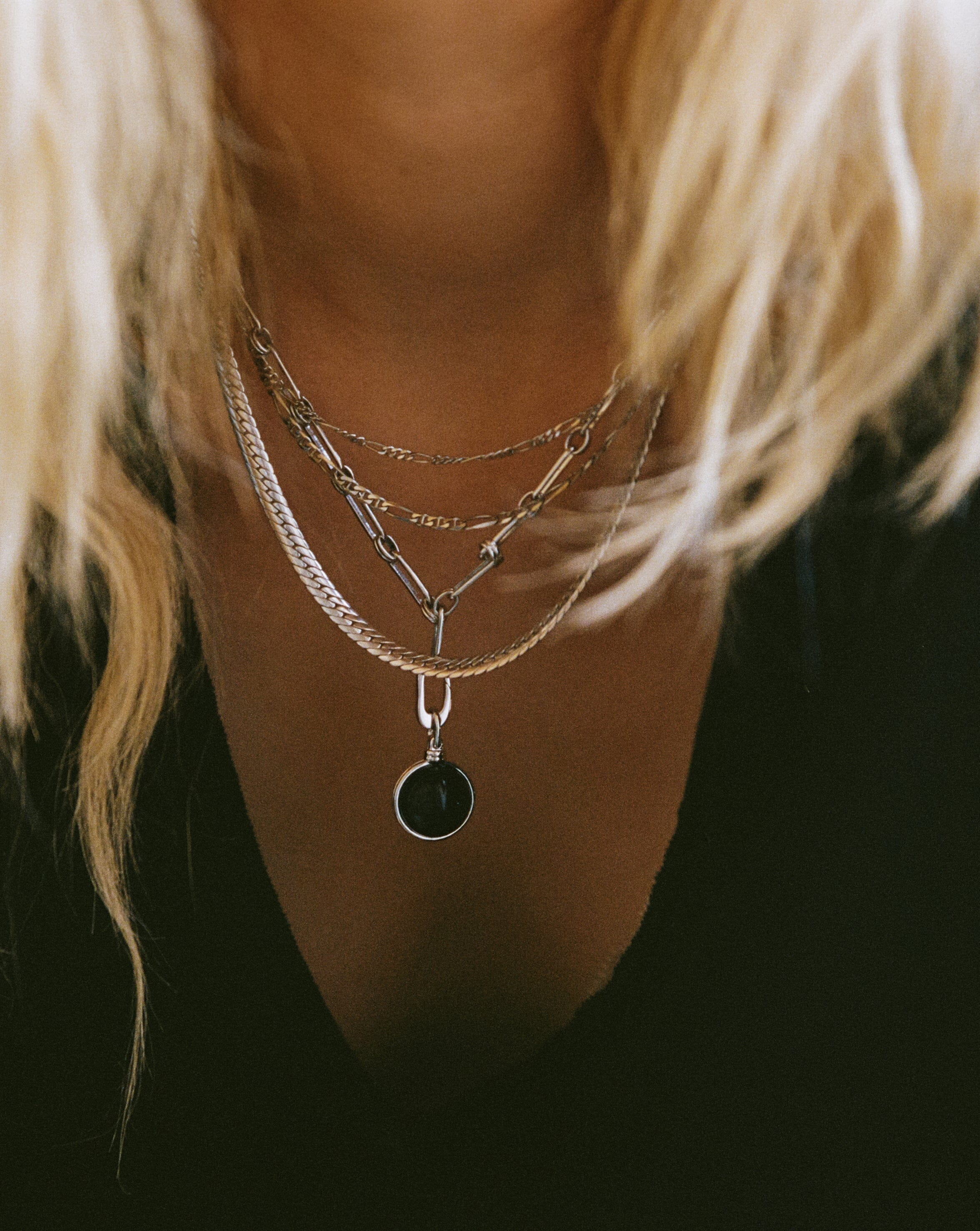 Gemstone Sphere Clip-On Pendant | Silver Plated, Black Onyx Charms & Pendants Missoma 