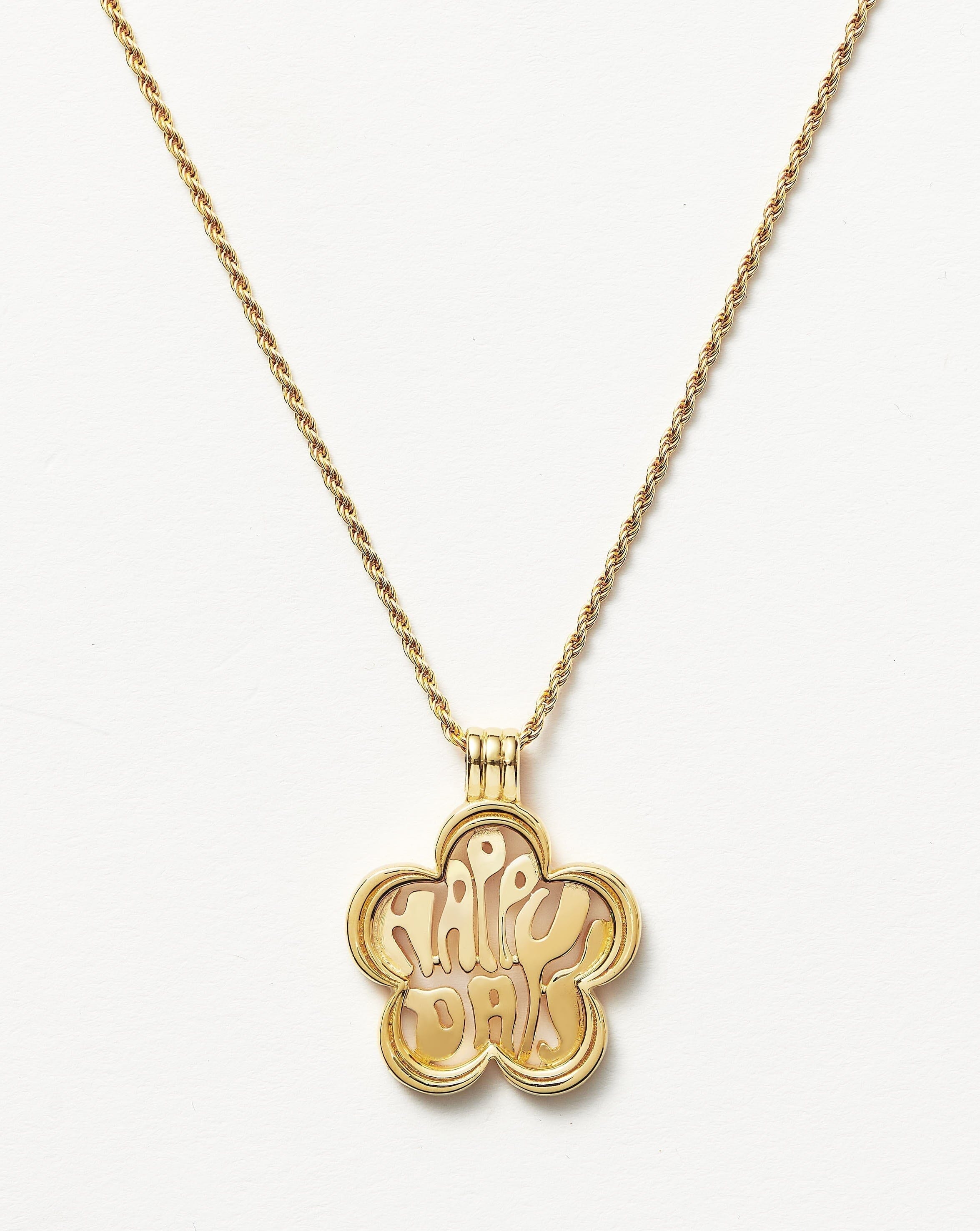 Good Vibes Happy Days Flower Pendant Necklace Necklaces Missoma 