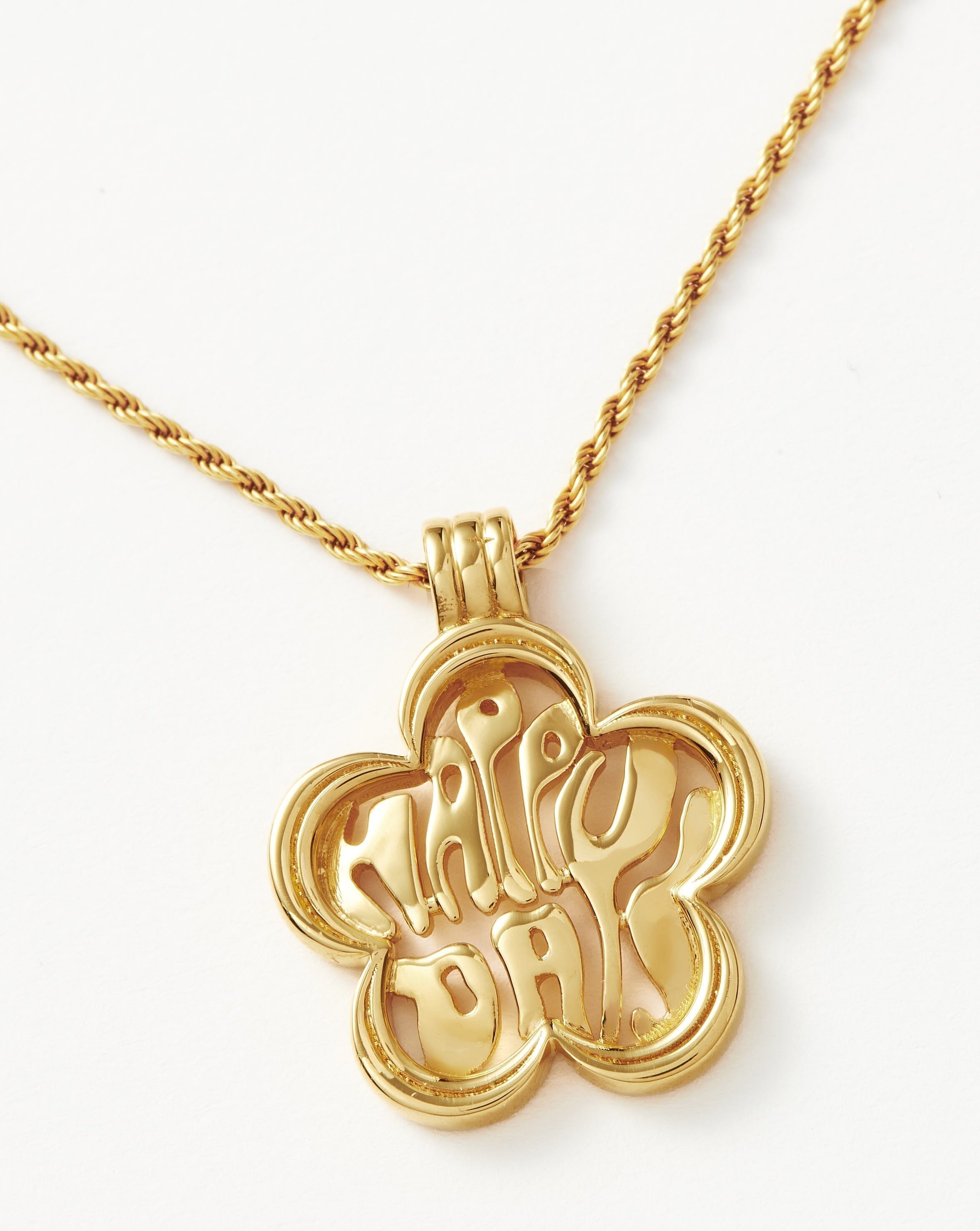 Good Vibes Happy Days Flower Pendant Necklace Necklaces Missoma 