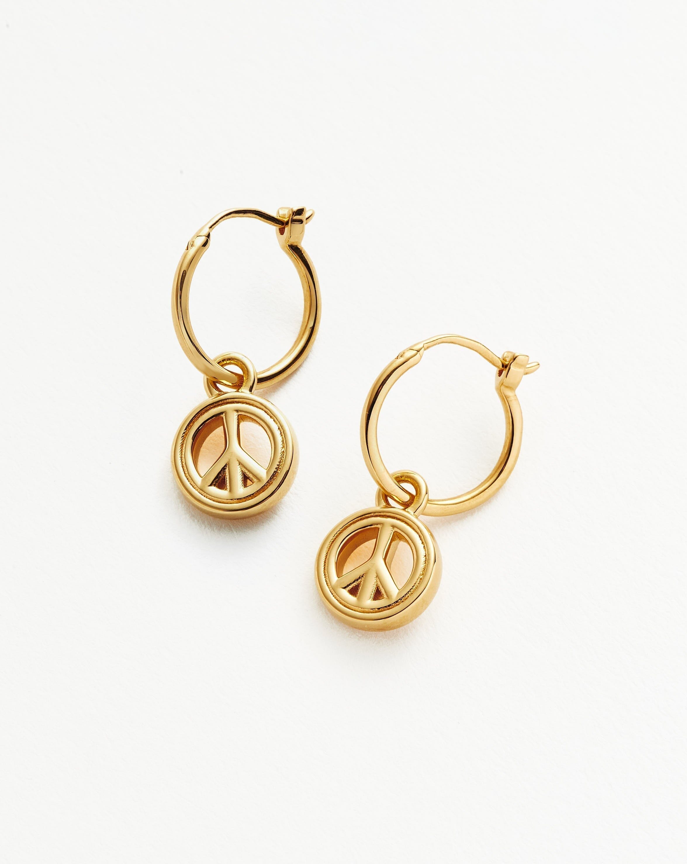 Good Vibes Peace Out Mini Charm Hoop Earrings Earrings Missoma 