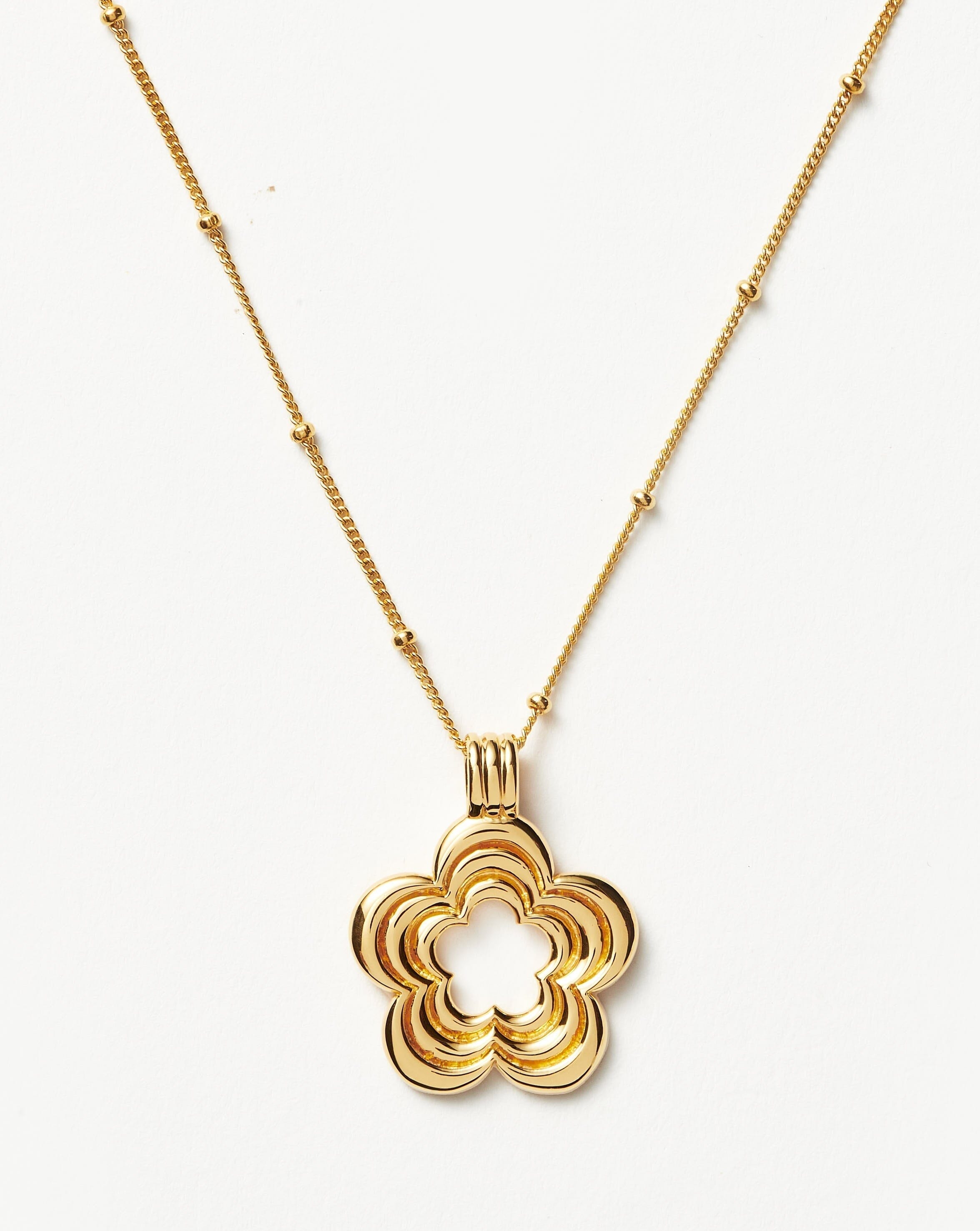 Good Vibes Ridge Flower Pendant Necklace Necklaces Missoma 