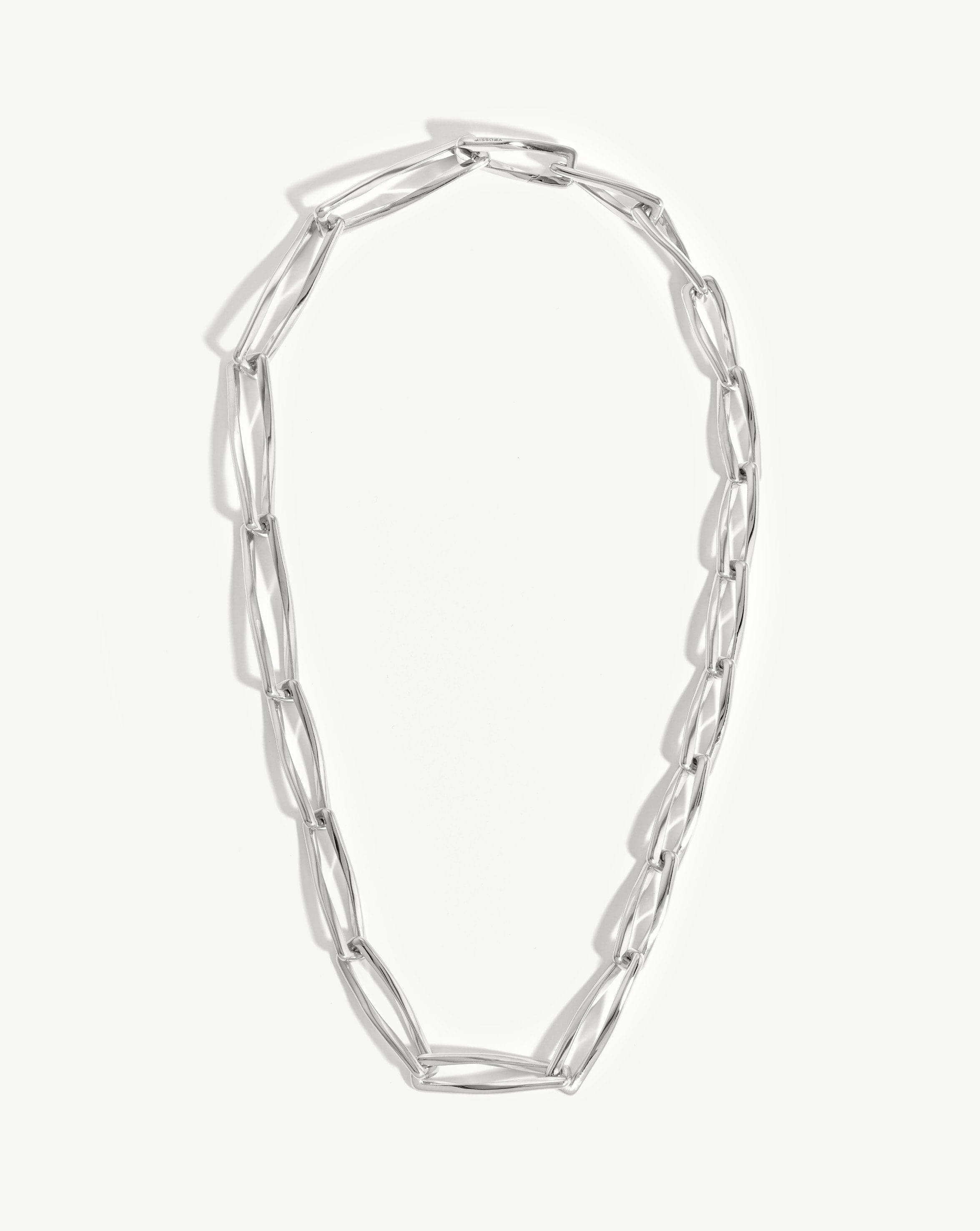 Graduated Chunky Twisted Link Necklace | Silver Plated Necklaces Missoma 