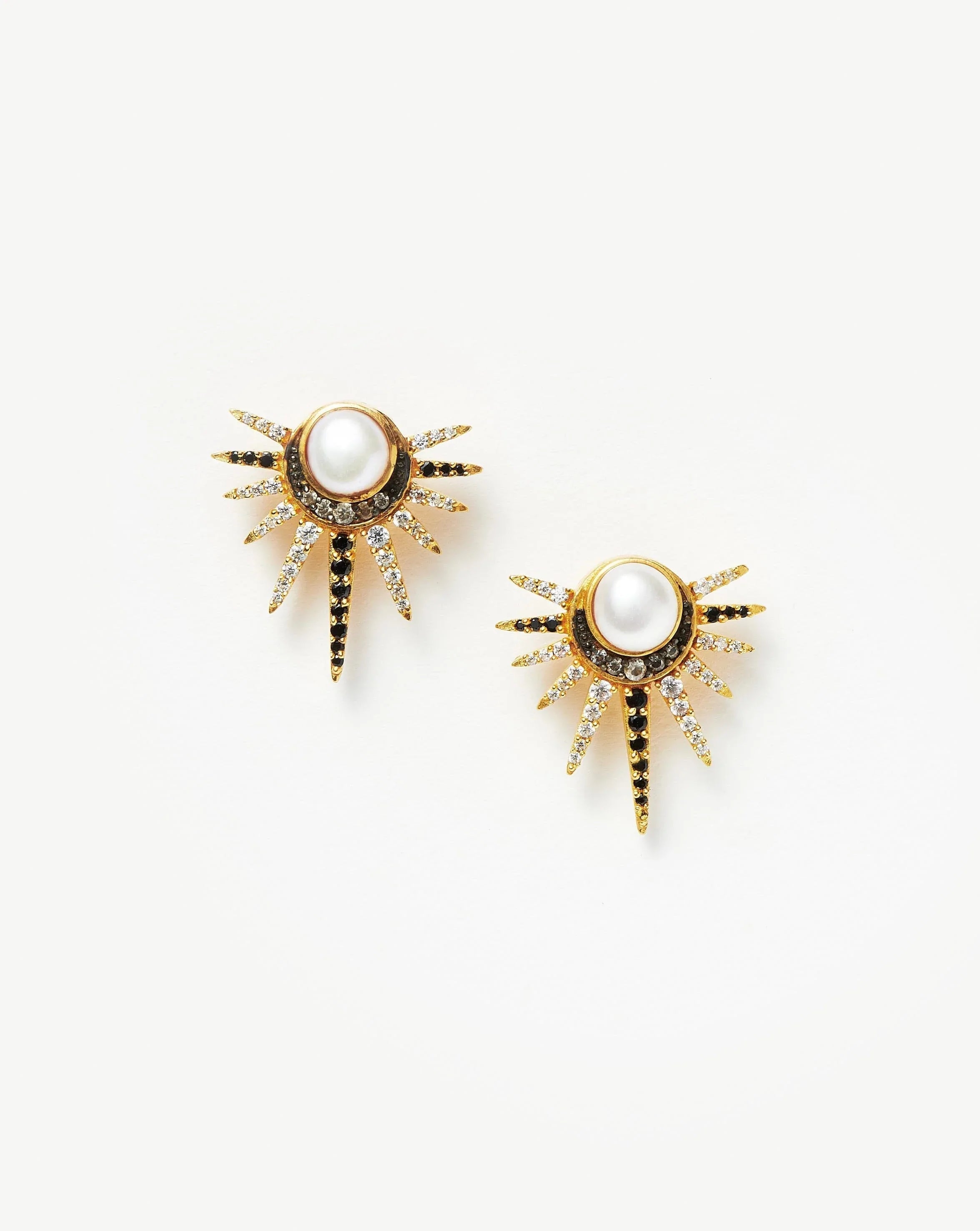 Harris Reed Celestial Pearl Stud Earrings | 18ct Gold Plated Vermeil/Pearl Earrings Missoma 