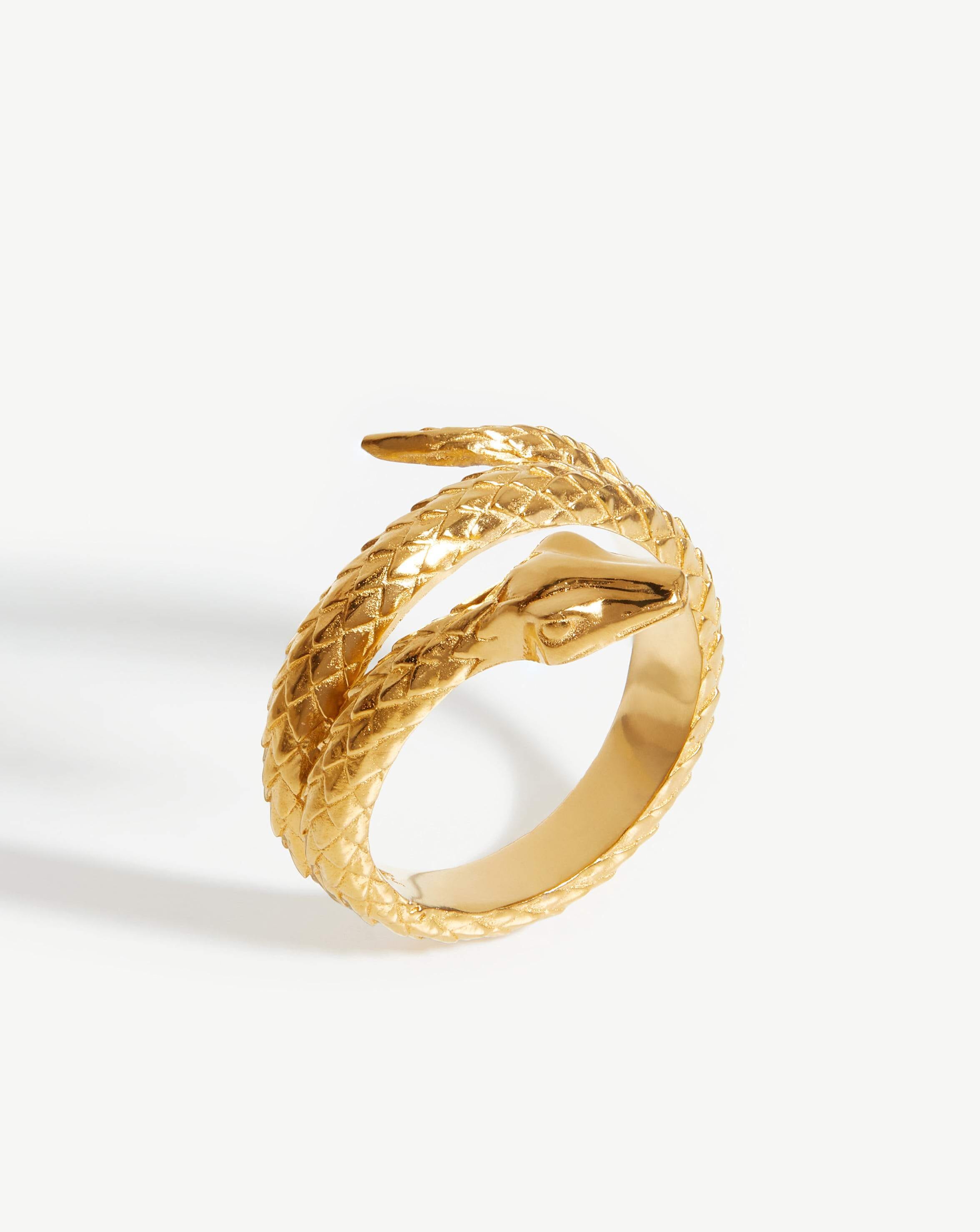 Harris Reed Coiled Serpent Ring | 18ct Gold Plated Rings Missoma 18ct Gold Plated J 