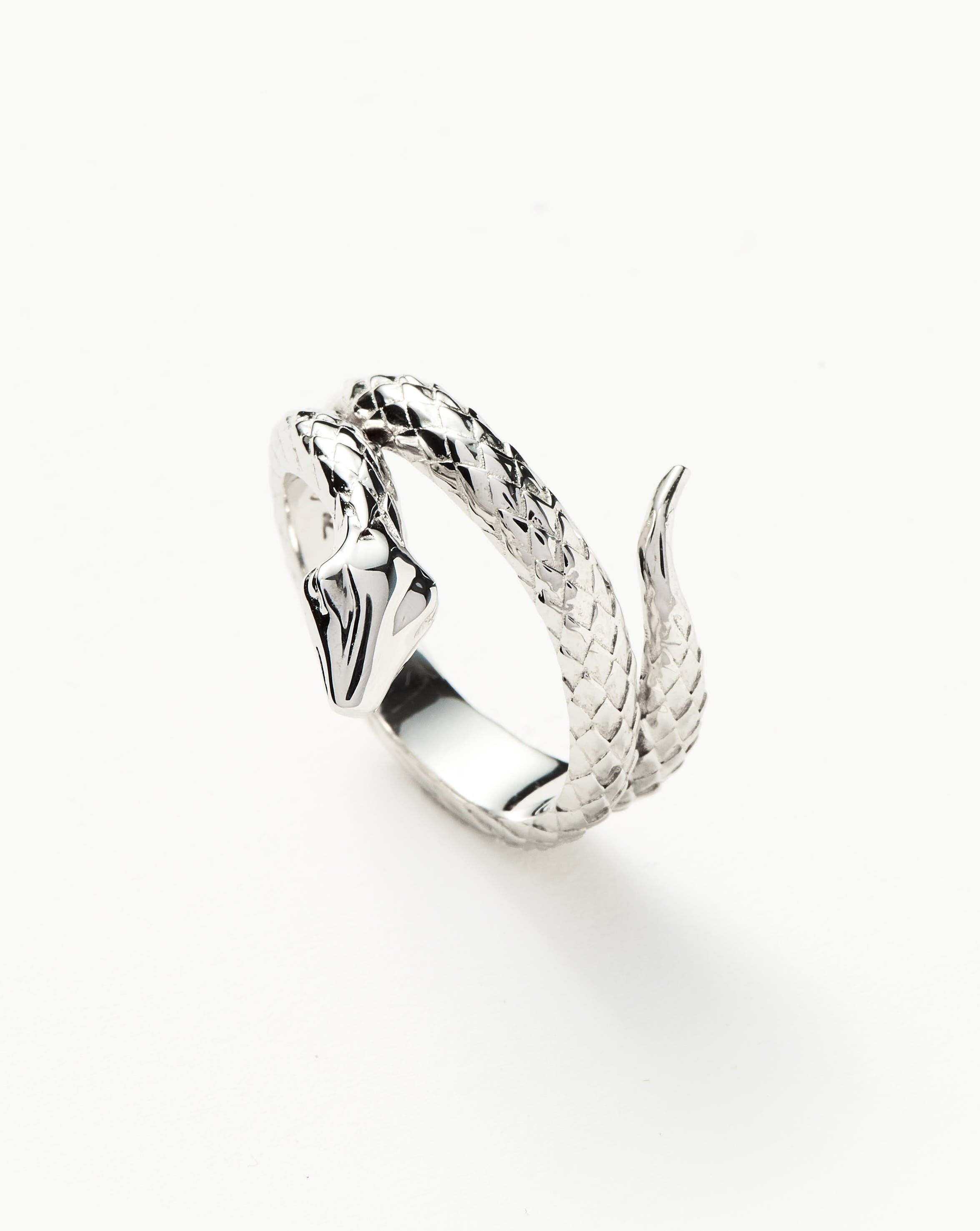 Harris Reed Coiled Serpent Ring | Silver Plated Rings Missoma Silver Plated J 