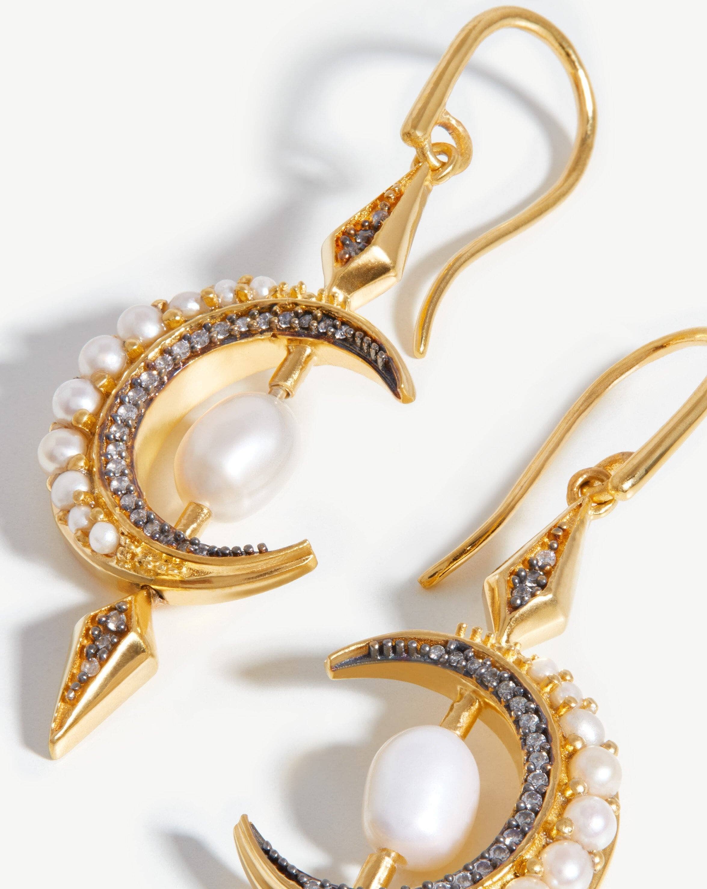 Harris Reed Crescent Moon Pearl Earrings Earrings Missoma 