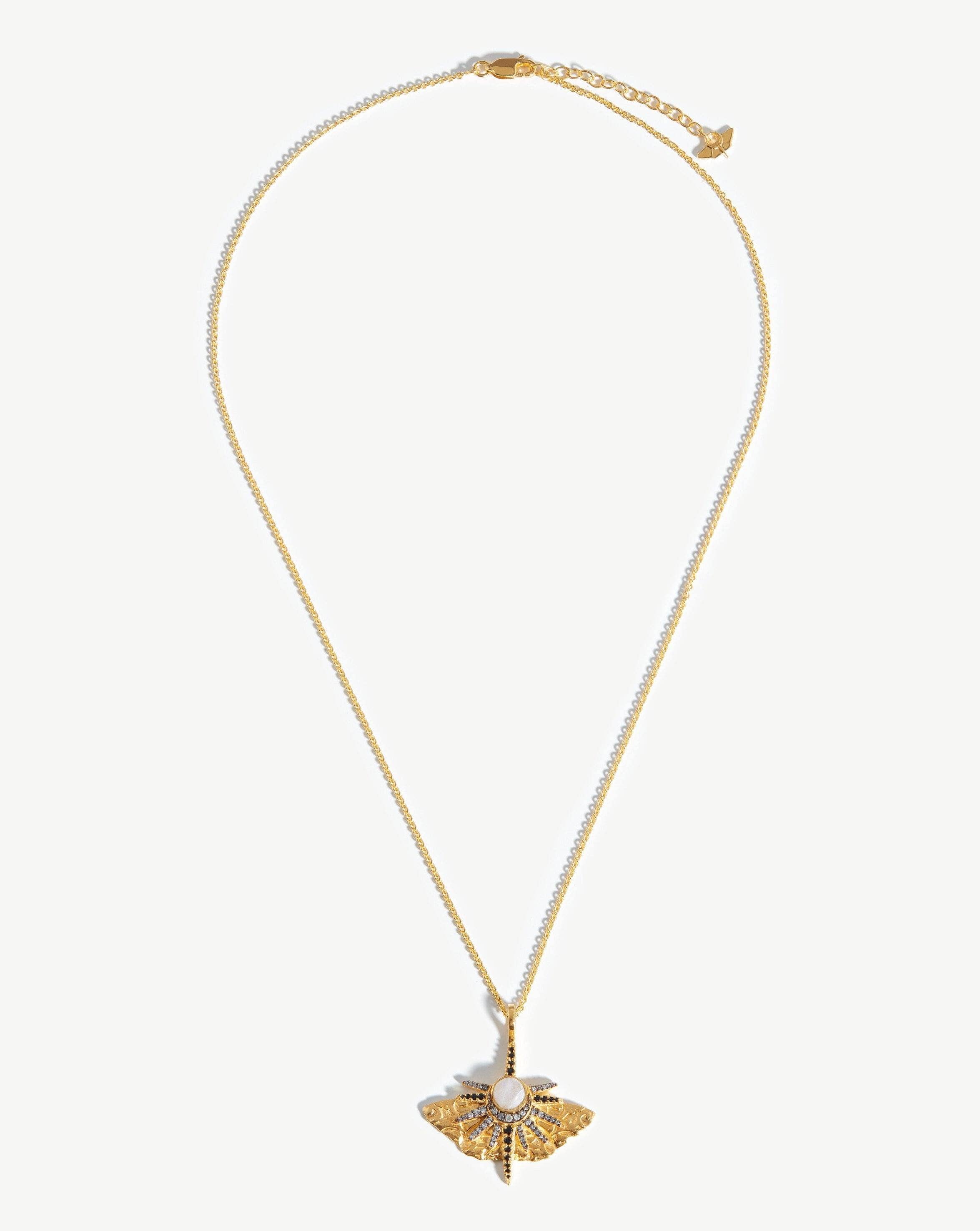 Harris Reed Emerging Butterfly Necklace | 18ct Gold Plated/Rainbow Moonstone Necklaces Missoma 