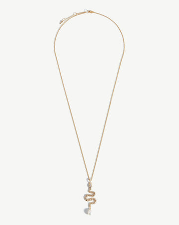 Harris Reed Fine Serpent Necklace | 14ct Solid Gold/Pearl & Diamond Necklaces Missoma 
