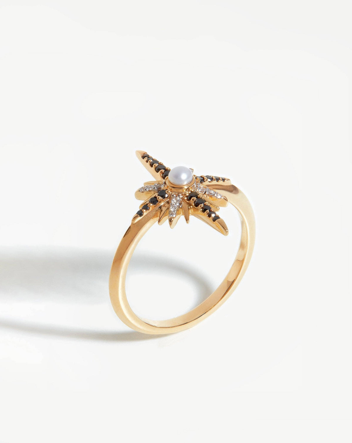 Harris Reed Solid Starlight Ring 14ct Solid Gold Pearl & Diamond