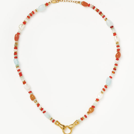 Harris Reed In Good Hands Beaded Gemstone Necklace | 18ct Gold Plated/Multi Gemstone & Pearl Necklaces Missoma 