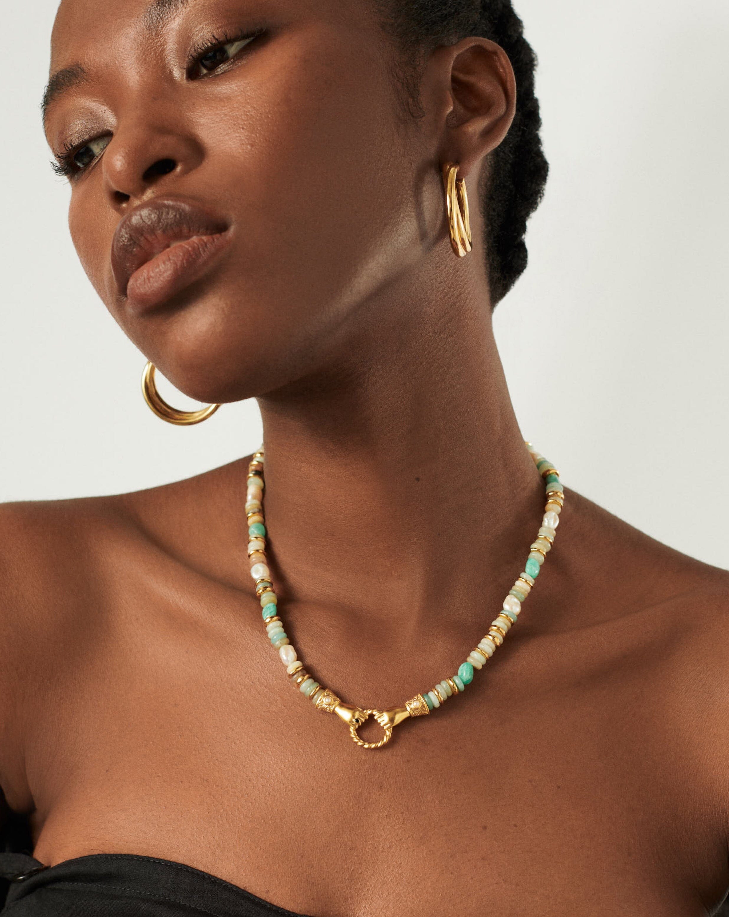 Whisper Blur necklace by EÈ Chan | Blue beads made of recycled e-waste –  Pearls & Pomegranates