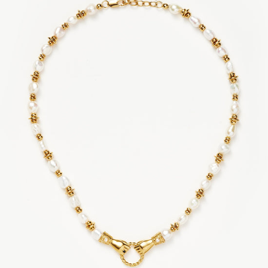 Harris Reed In Good Hands Chunky Beaded Gemstone Necklace | 18ct Gold Plated/Pearl Necklaces Missoma 