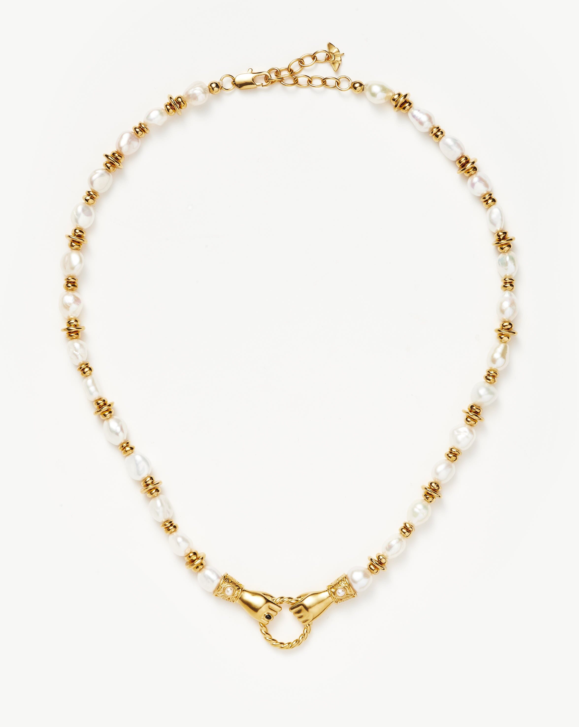 Harris Reed In Good Hands Chunky Beaded Gemstone Necklace | 18ct Gold Plated/Pearl Necklaces Missoma 