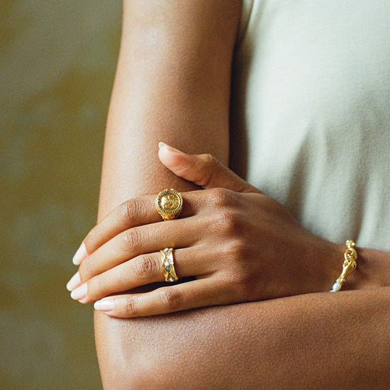Harris Reed Jewel in the Crown Pearl Ring | 18ct Gold Plated Vermeil/Pearl Rings Missoma 