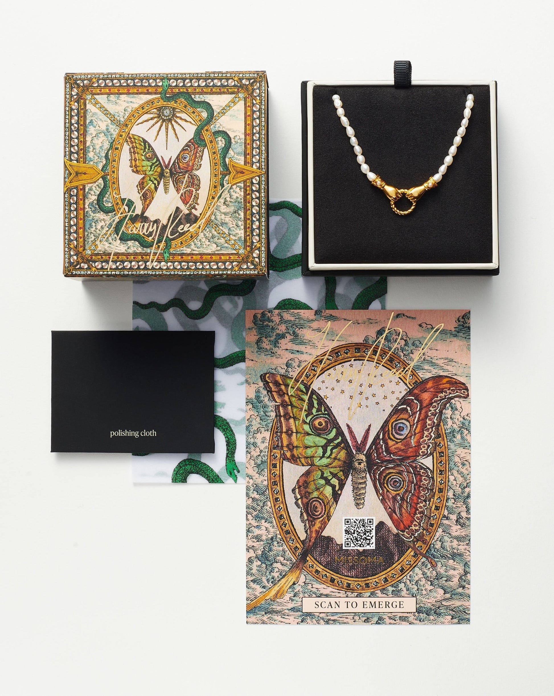Harris Reed Large North Star Pearl Chain Necklace | 18ct Gold Plated/Pearl Necklaces Missoma 