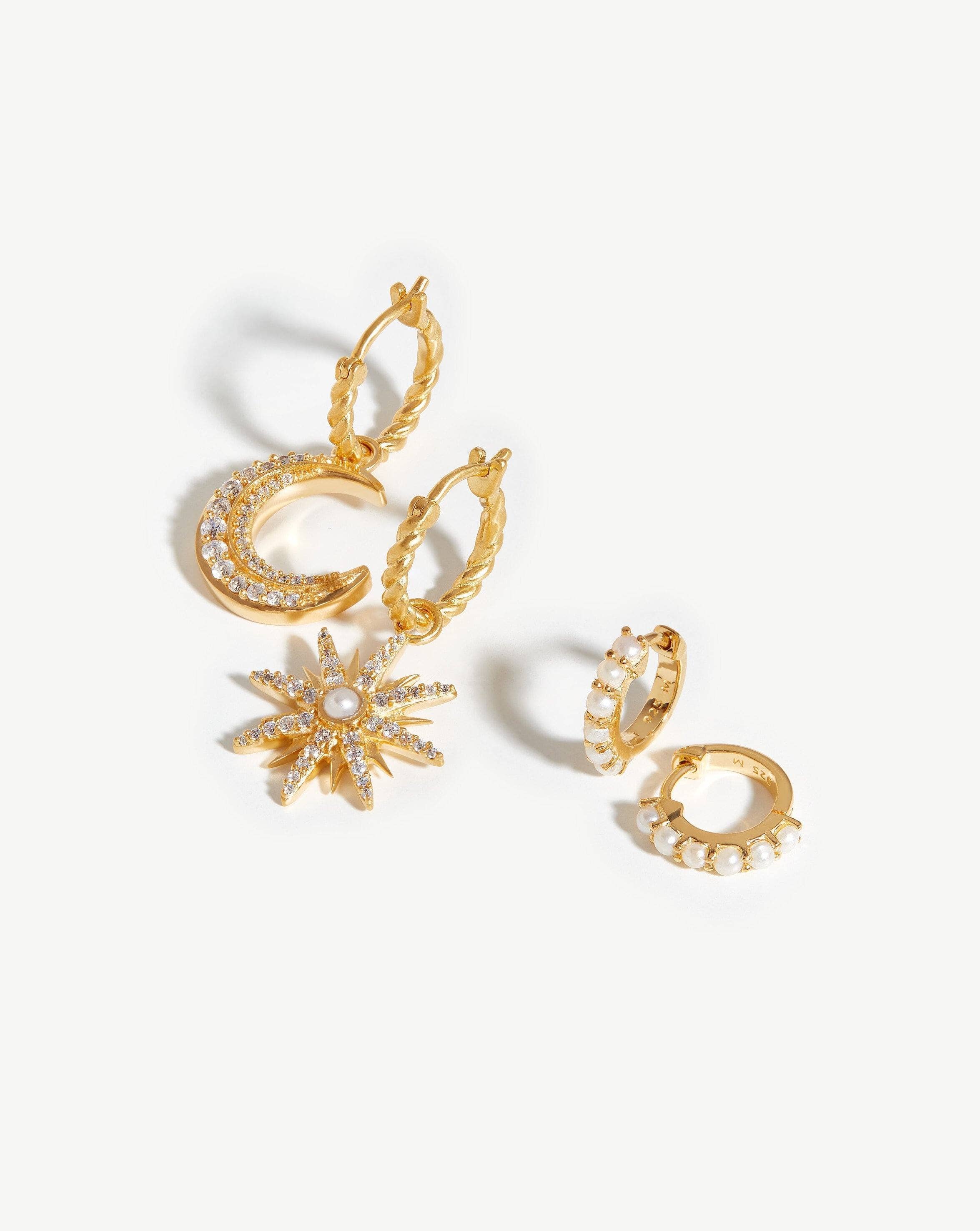 Harris Reed Moonlight Pearl Earring Set | 18ct Gold Plated Vermeil/Pearl Earrings Missoma 