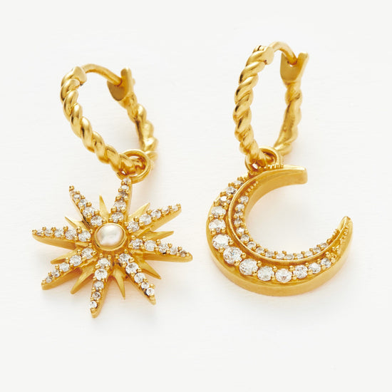Harris Reed Moonlight Pearl Hoop Earrings | 18ct Gold Plated/Pearl Earrings Missoma 