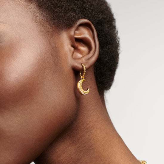 Harris Reed Moonlight Pearl Hoop Earrings | 18ct Gold Plated/Pearl Earrings Missoma 