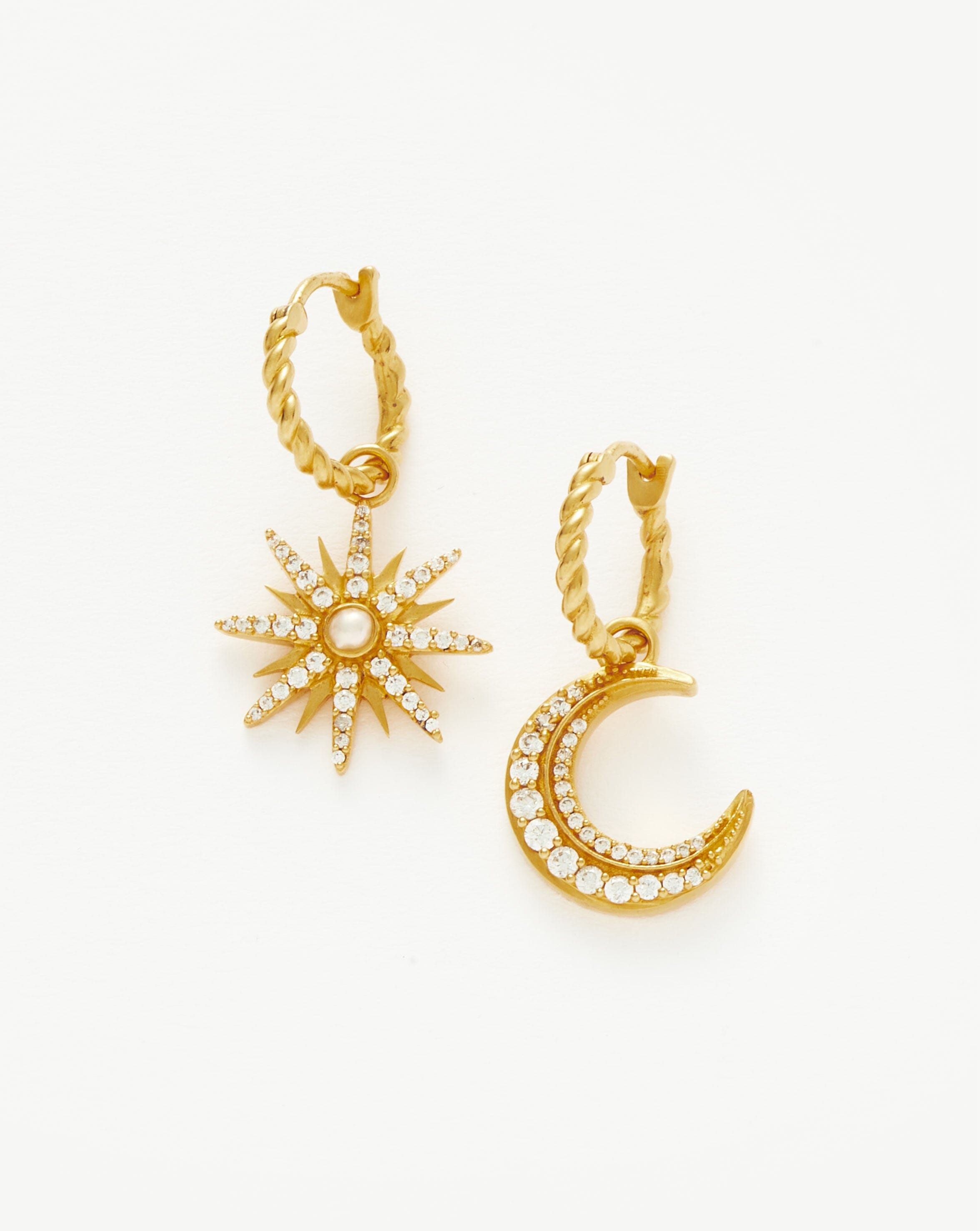 Harris Reed Moonlight Pearl Hoop Earrings | 18ct Gold Plated/Pearl Earrings Missoma 