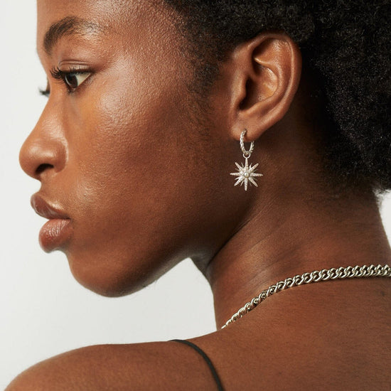 Harris Reed Moonlight Pearl Hoop Earrings | Silver Plated/Pearl Earrings Missoma 