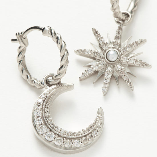 Harris Reed Moonlight Pearl Hoop Earrings | Silver Plated/Pearl Earrings Missoma 