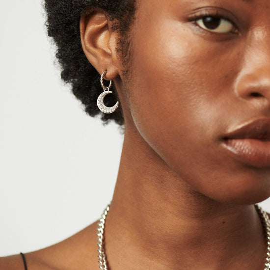 Harris Reed Moonlight Pearl Hoop Earrings | Silver Plated/Pearl Earrings Missoma 