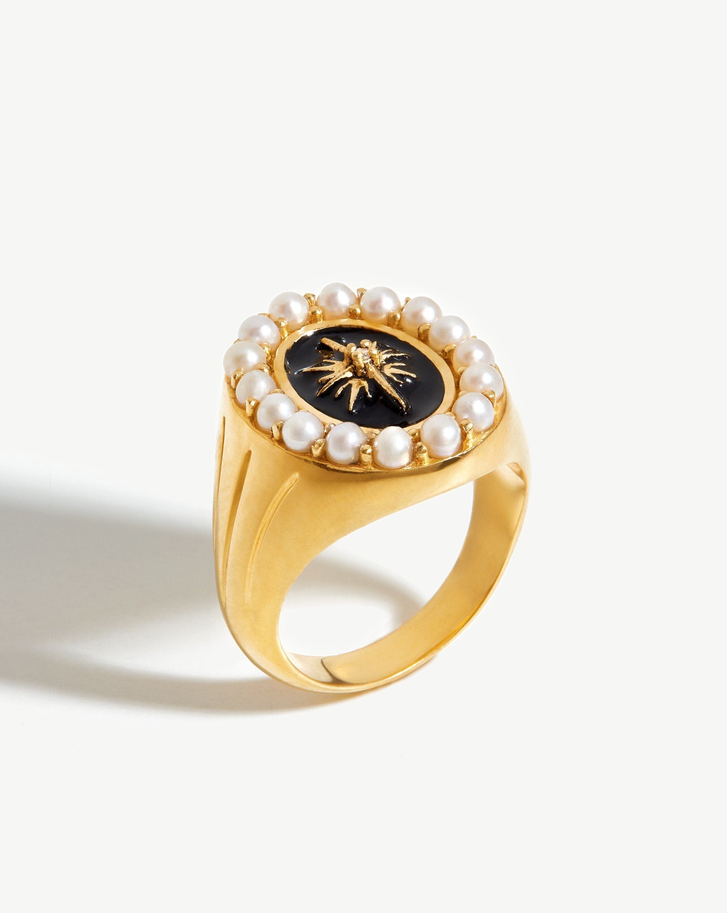 Harris Reed Night Sky Pearl Cocktail Ring | 18ct Gold Plated/Pearl Rings Missoma 