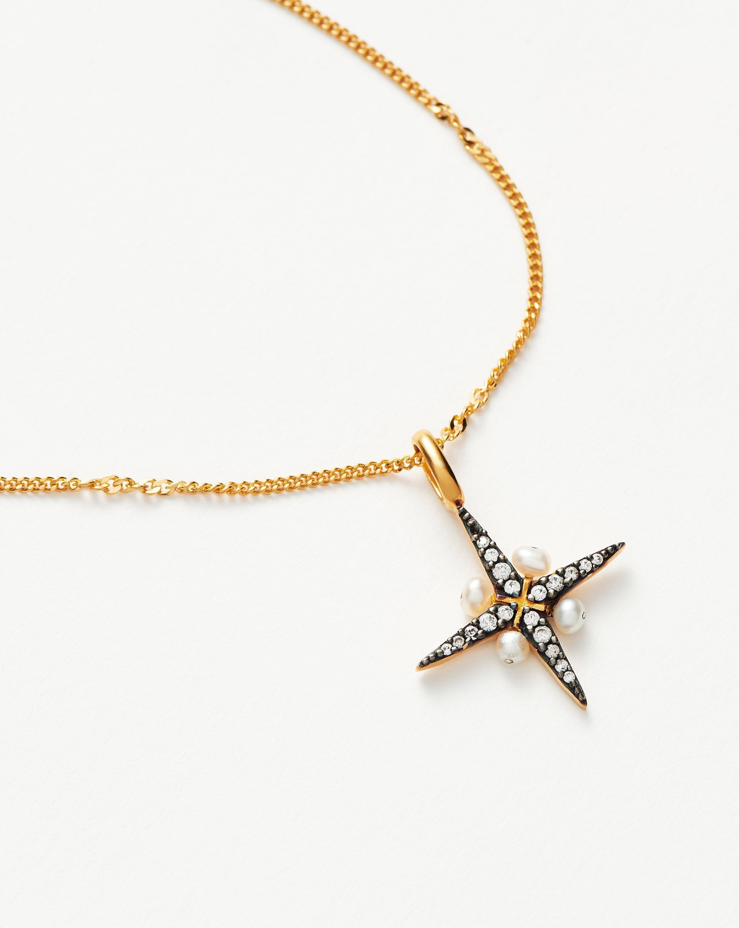 Harris Reed North Star Pearl Necklace | 18ct Gold Plated Vermeil/Pearl Necklaces Missoma 