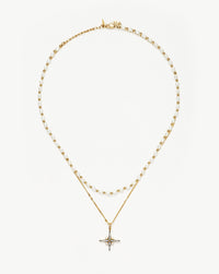 Harris Reed North Star Pearl Necklace Set | 18ct Gold Plated Vermeil/Pearl Layering Sets Missoma 