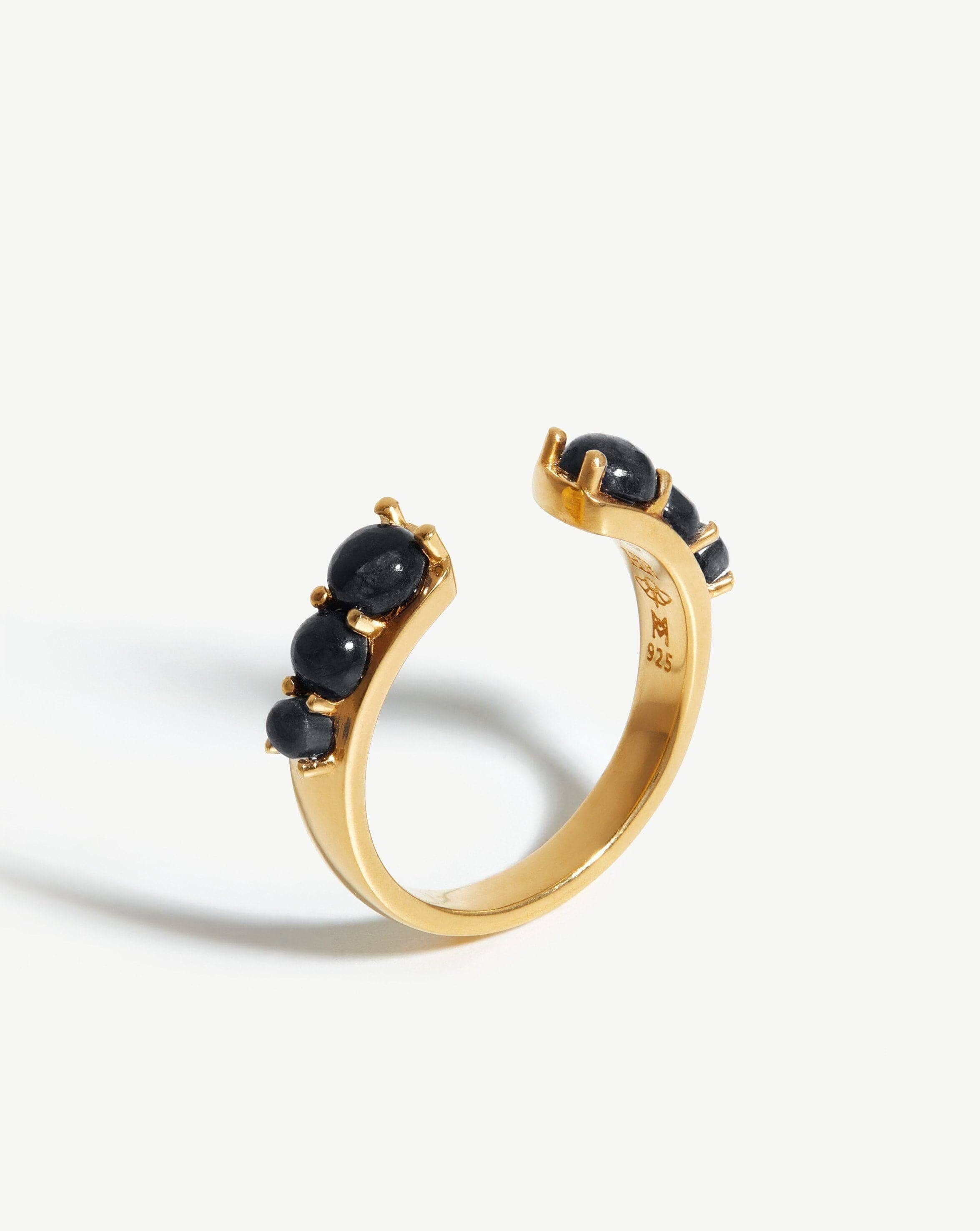 Harris Reed Openness Ring | 18ct Gold Plated Vermeil/Black Onyx Rings Missoma 