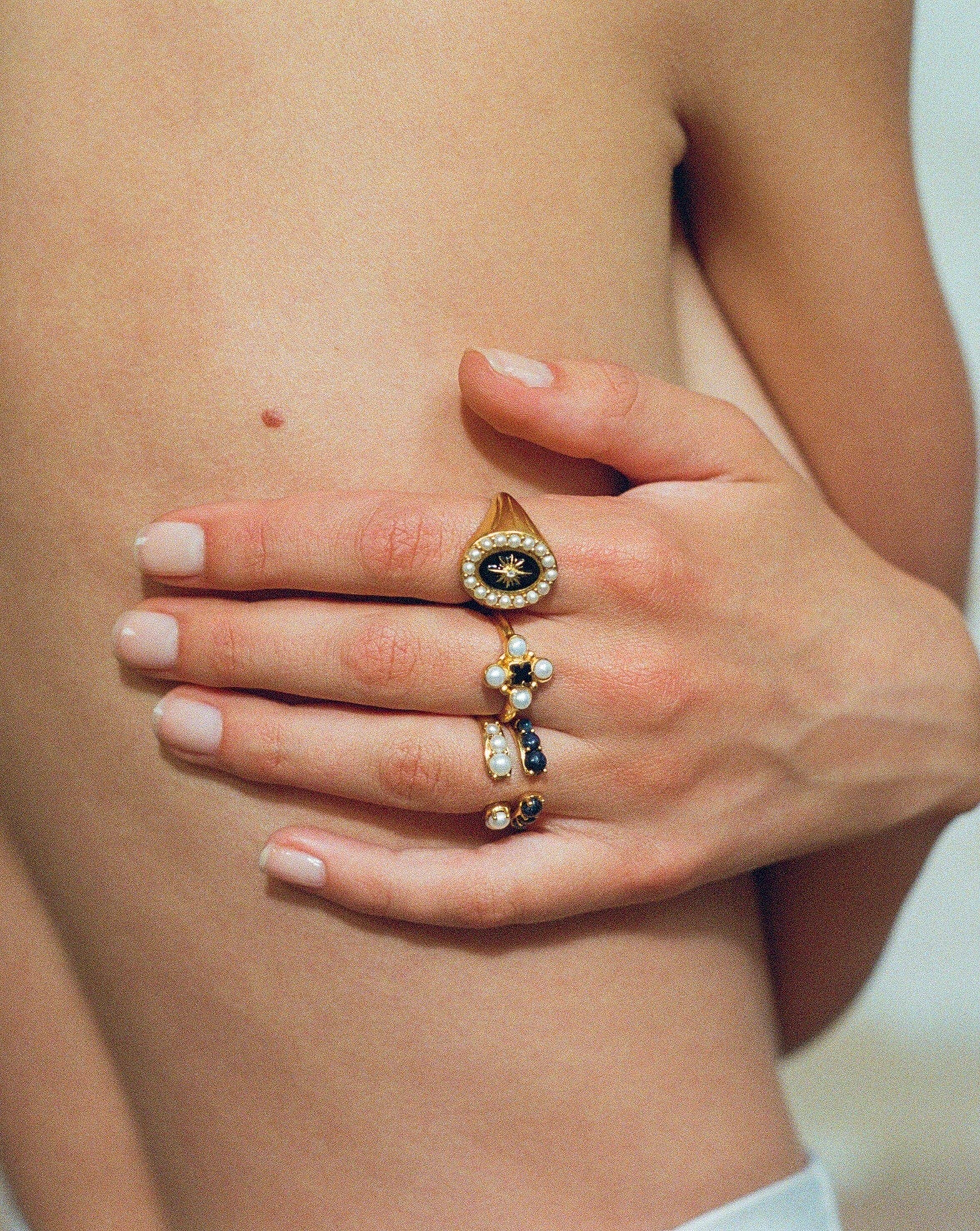 Harris Reed Openness Ring | 18ct Gold Plated Vermeil/Pearl Rings Missoma 