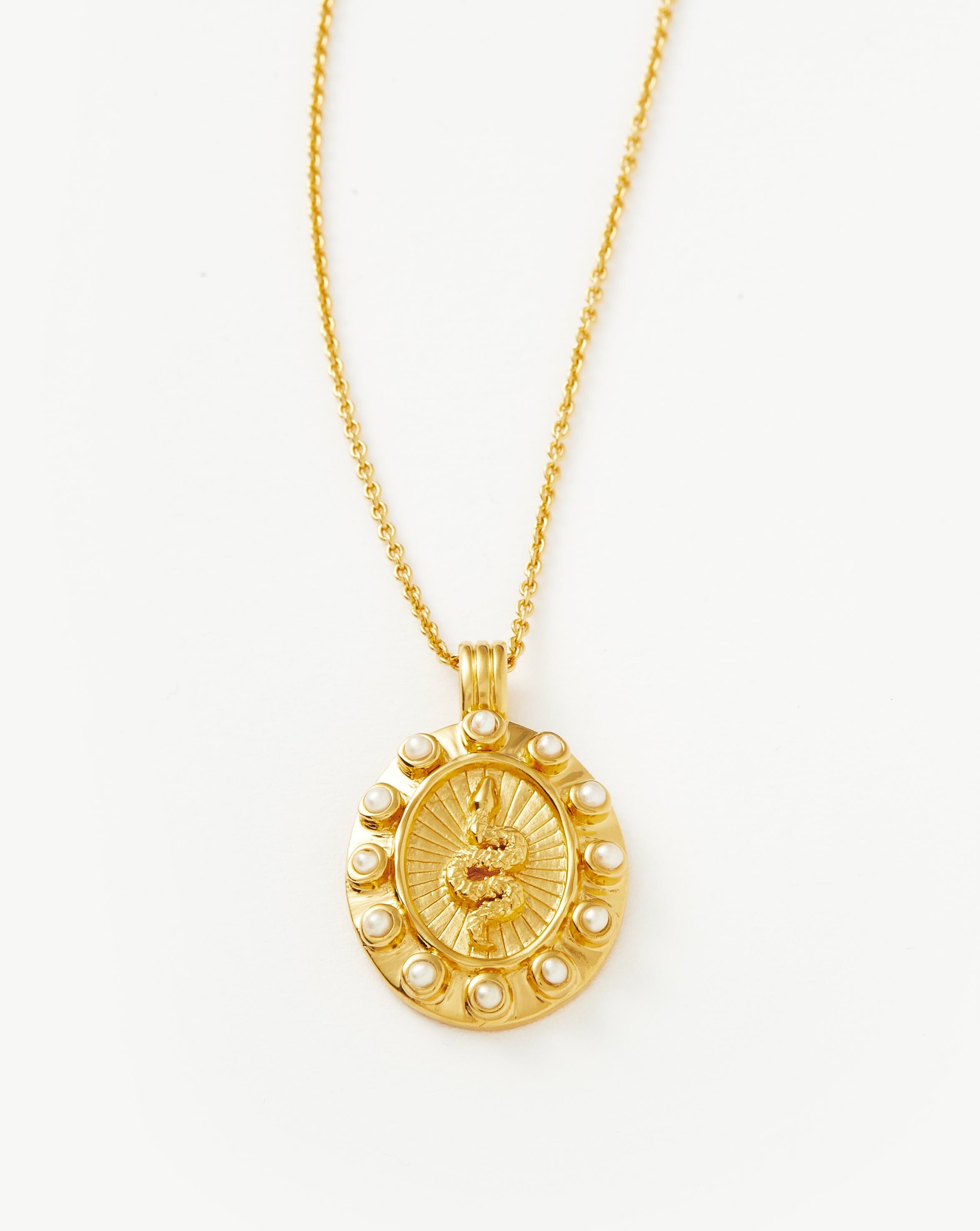 Harris Reed Serpent Pearl Pendant Necklace | 18ct Gold Plated Vermeil/Pearl Necklaces Missoma 