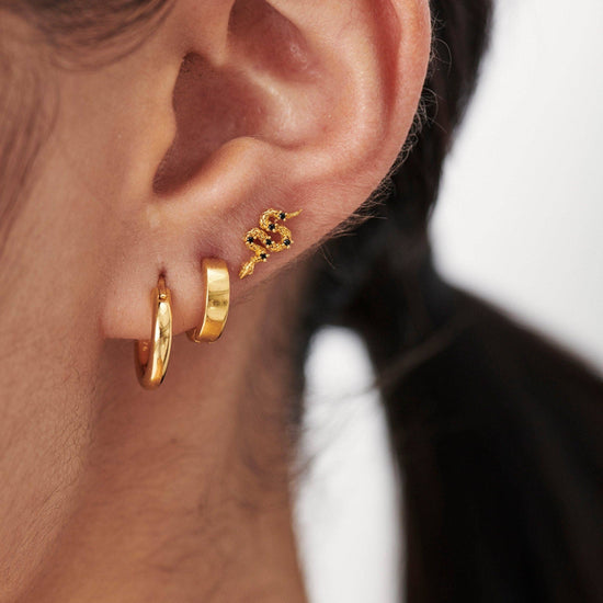 Harris Reed Serpent Single Stud Earring | 18ct Gold Plated Vermeil/Black Onyx Earrings Missoma 