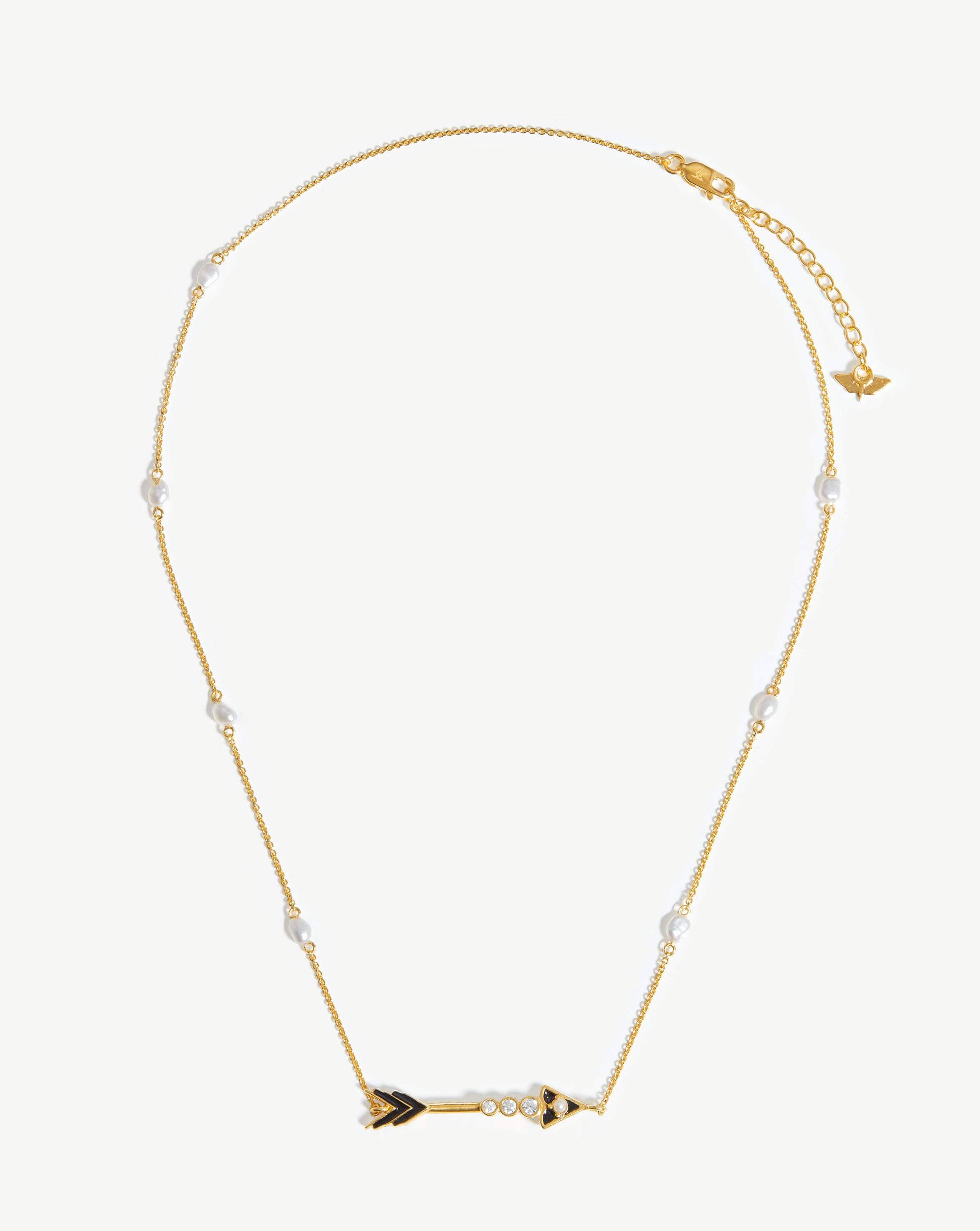 Harris Reed Shooting Arrow Pearl Necklace | 18ct Gold Plated Vermeil/Pearl Necklaces Missoma 