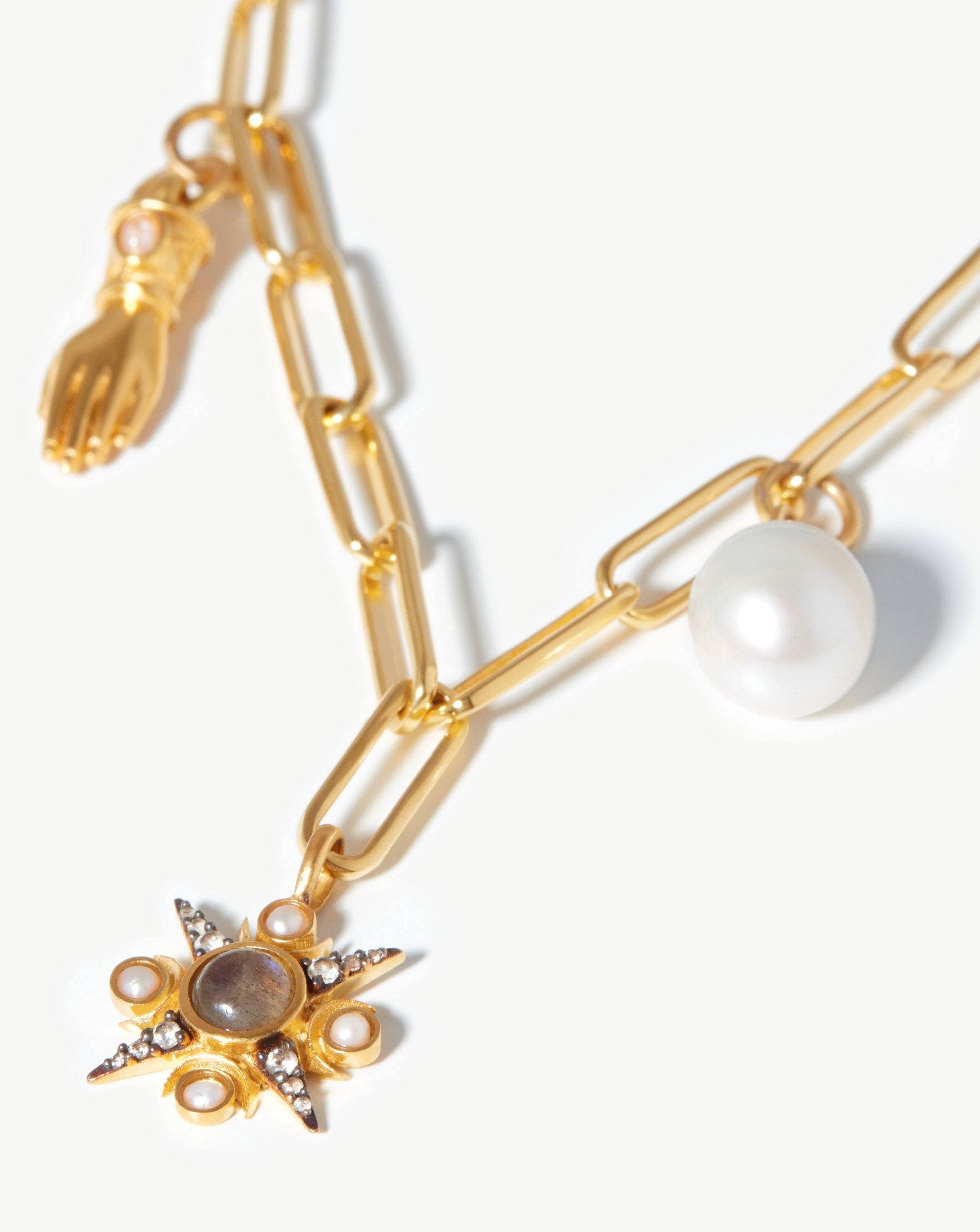 Harris Reed Symbols of Change Necklace | 18ct Gold Plated/Pearl & Labradorite Necklaces Missoma 