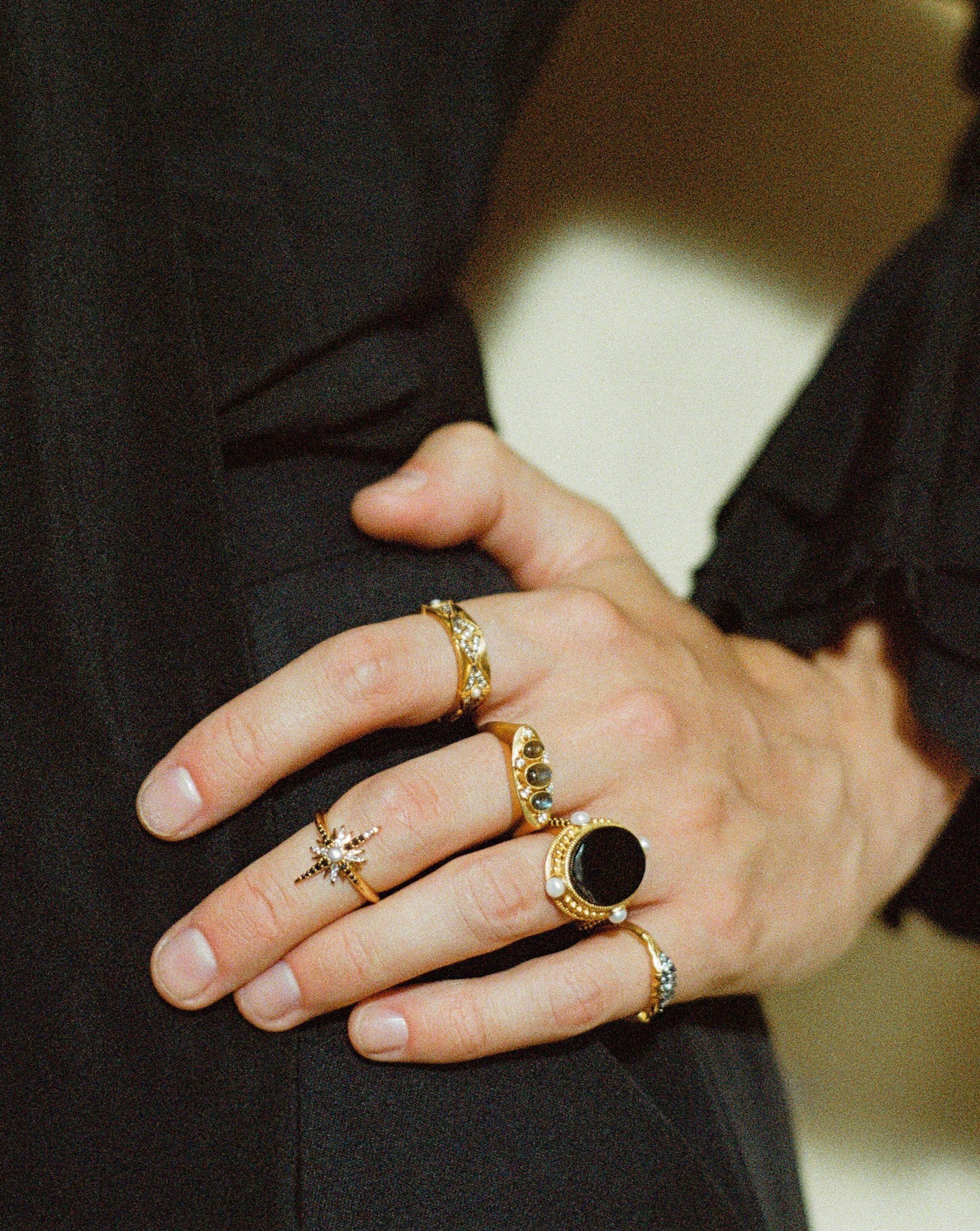 Harris Reed Trio Labradorite Ring | 18ct Gold Plated Vermeil/Labradorite Rings Missoma 