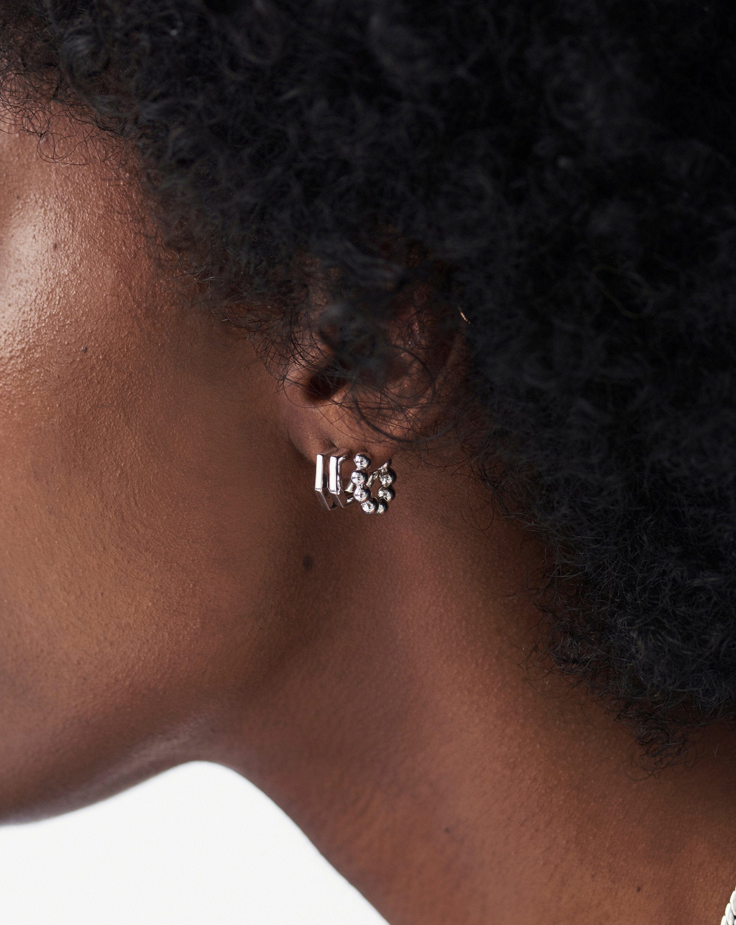 Hex Double Huggies | Sterling Silver Earrings Missoma 