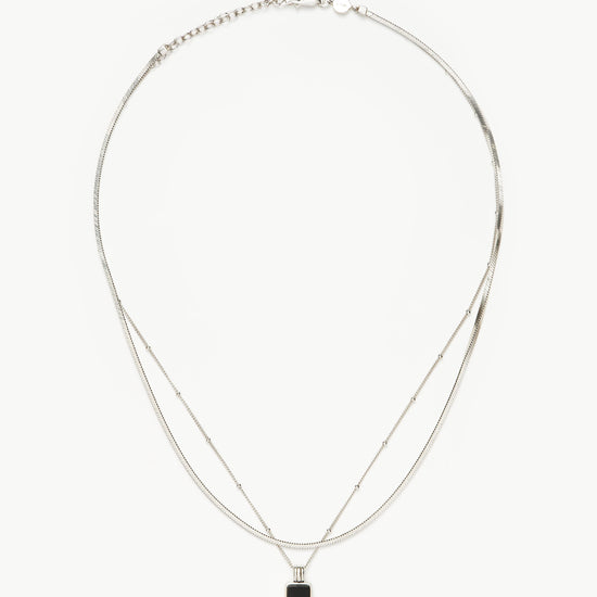 Iconic Lucy Williams Black Onyx Necklace Set Layering Sets Missoma Sterling Silver/Black Onyx 