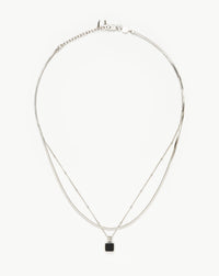 Iconic Lucy Williams Black Onyx Necklace Set Layering Sets Missoma Sterling Silver/Black Onyx 