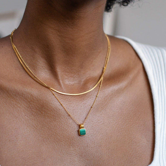 Iconic Lucy Williams Malachite Necklace Set | 18ct Gold Plated Vermeil/Malachite Necklaces Missoma 
