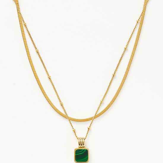 Iconic Lucy Williams Malachite Necklace Set | 18ct Gold Plated Vermeil/Malachite Necklaces Missoma 