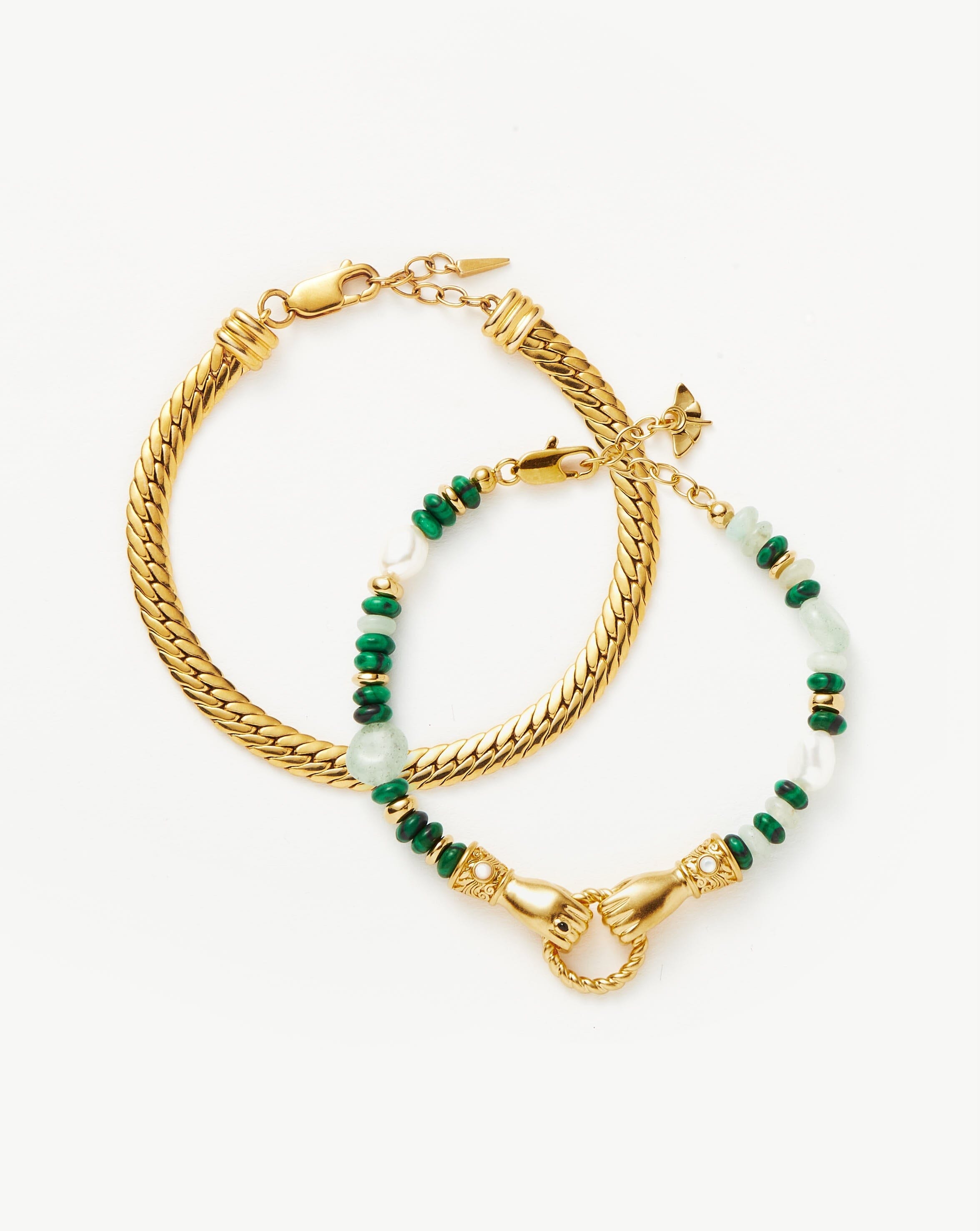 In Good Hands Beaded & Chain Bracelet Set Layering Sets Missoma 