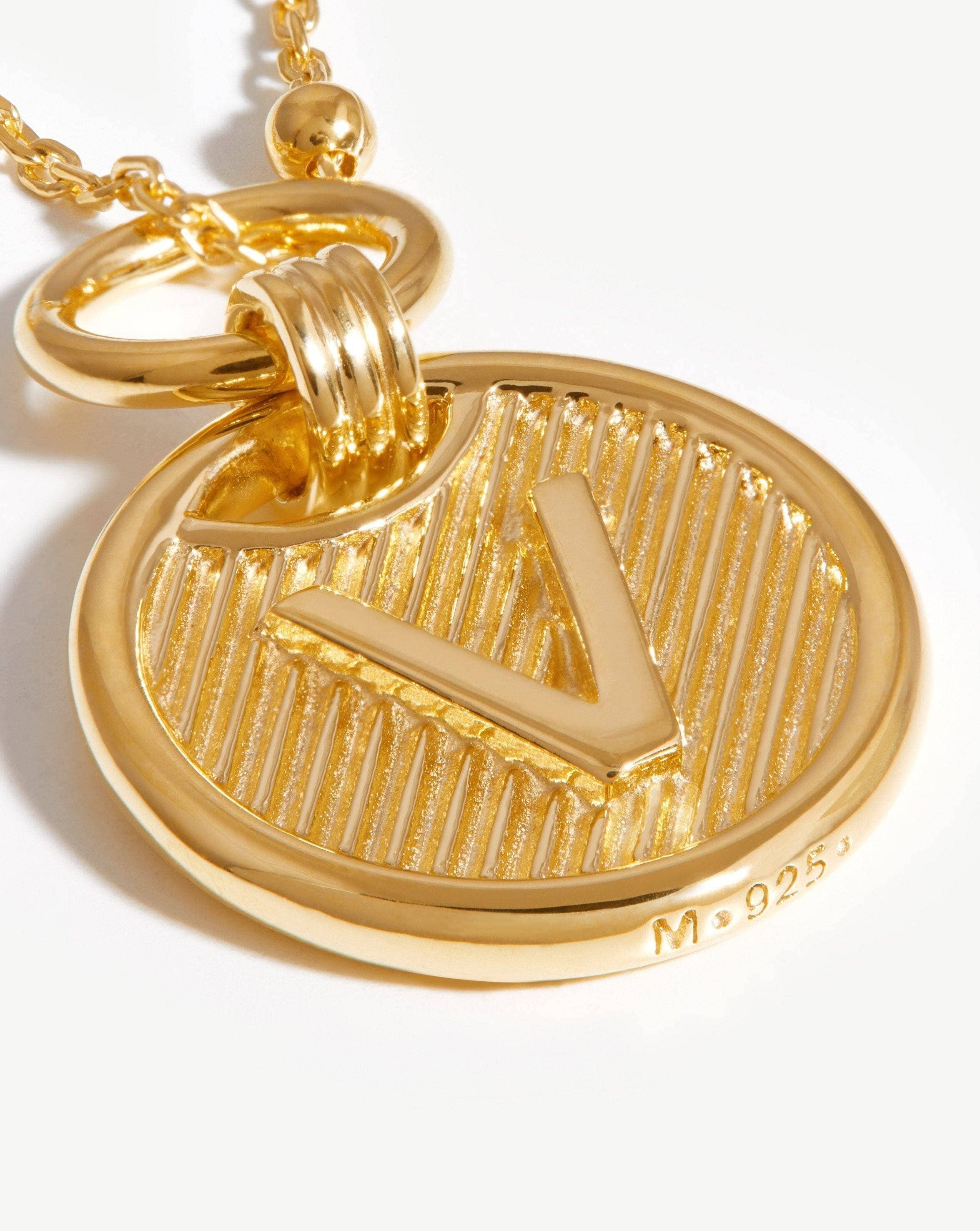 Initial Pendant Necklace - Initial V | 18ct Gold Plated Vermeil Necklaces Missoma 