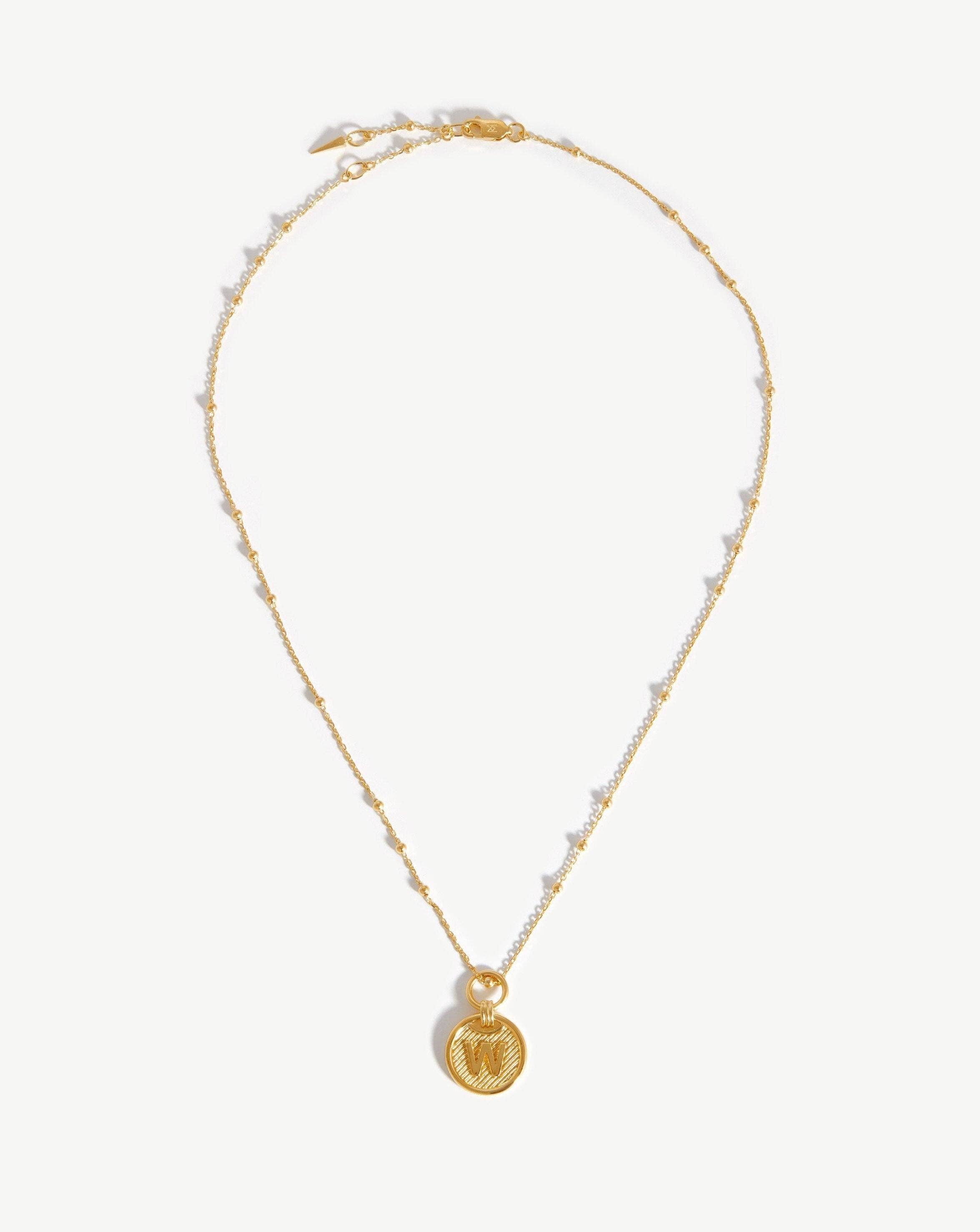 Initial Pendant Necklace - Initial W | 18ct Gold Plated Vermeil Necklaces Missoma 