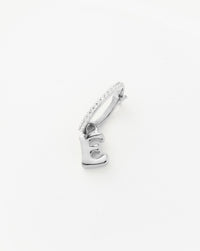 Initial Single Charm Hoop Earring - Initial E | Sterling Silver Earrings Missoma 