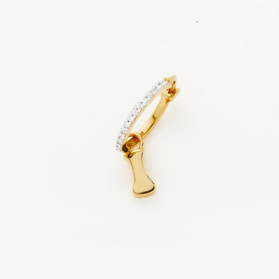 Initial Single Charm Hoop Earring - Initial I | 18ct Gold Plated Vermeil Earrings Missoma 