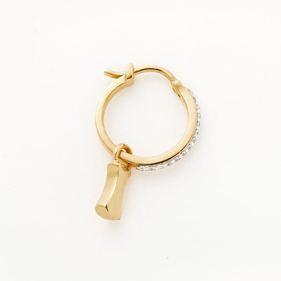 Initial Single Charm Hoop Earring - Initial I | 18ct Gold Plated Vermeil Earrings Missoma 